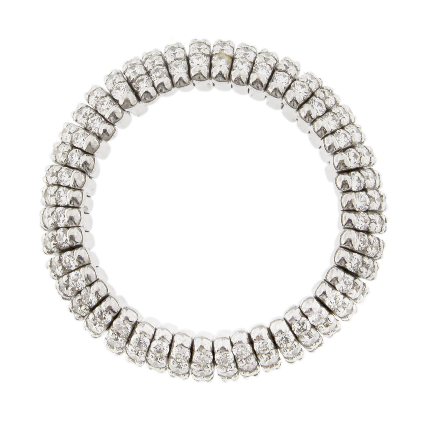 White Diamond 18k White Gold Flexible Ring - Jona