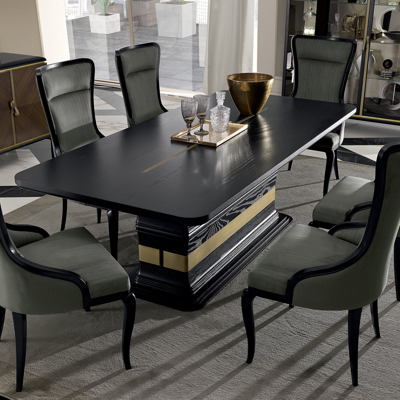 Black Rectangular Dining Table - A.R. Arredamenti