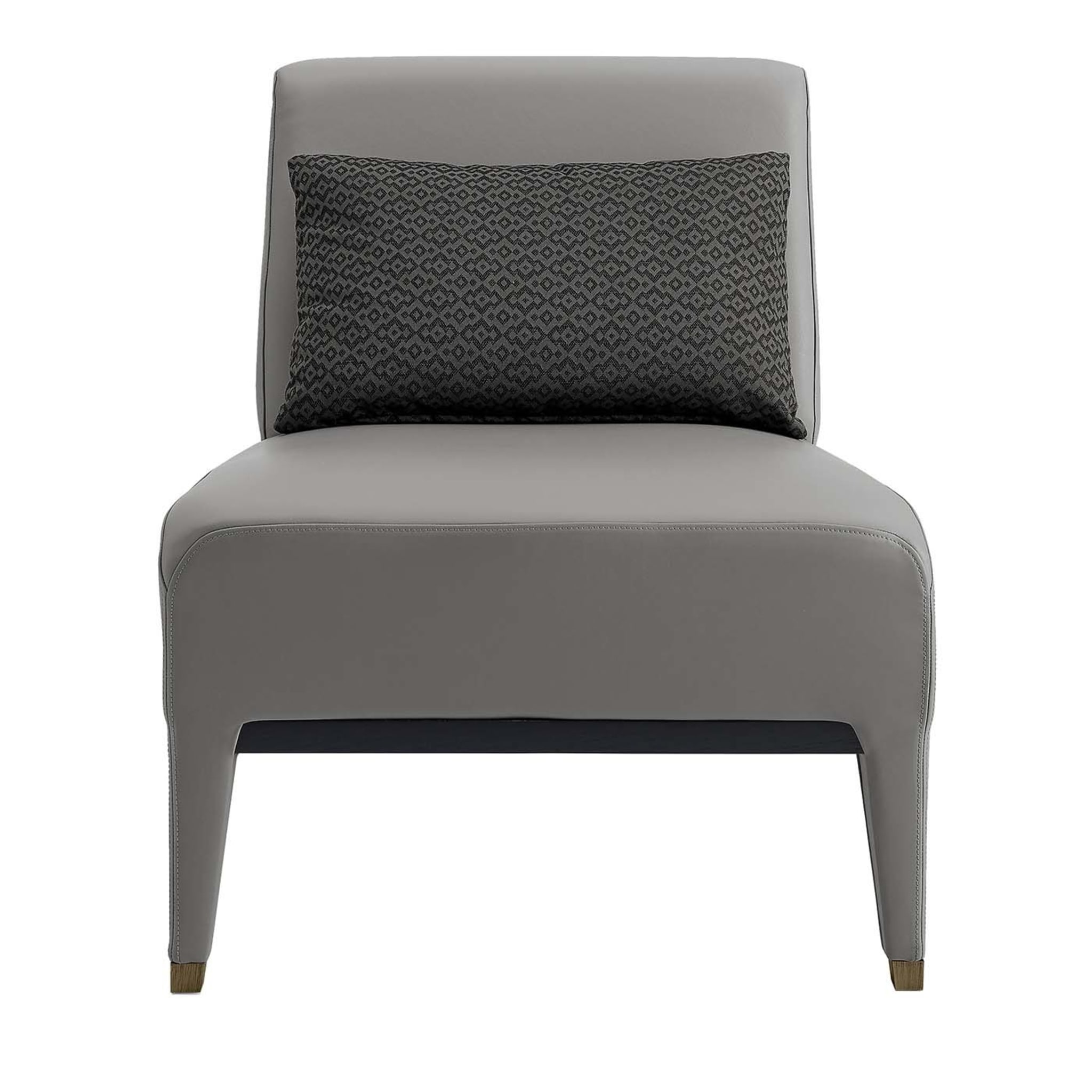 Gray Leather Armchair - Main view