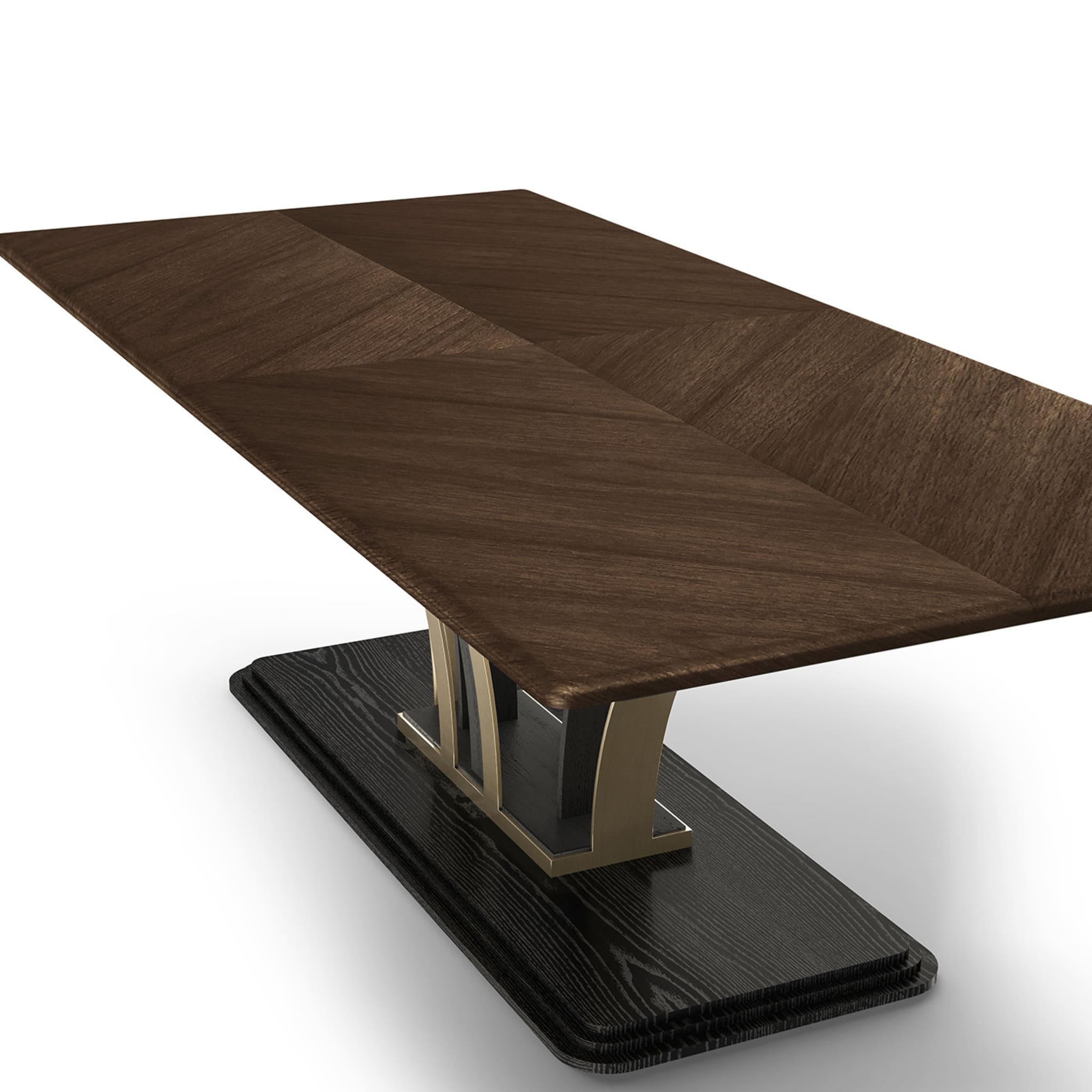 Walnut Wood Rectangular Dining Table - Alternative view 1