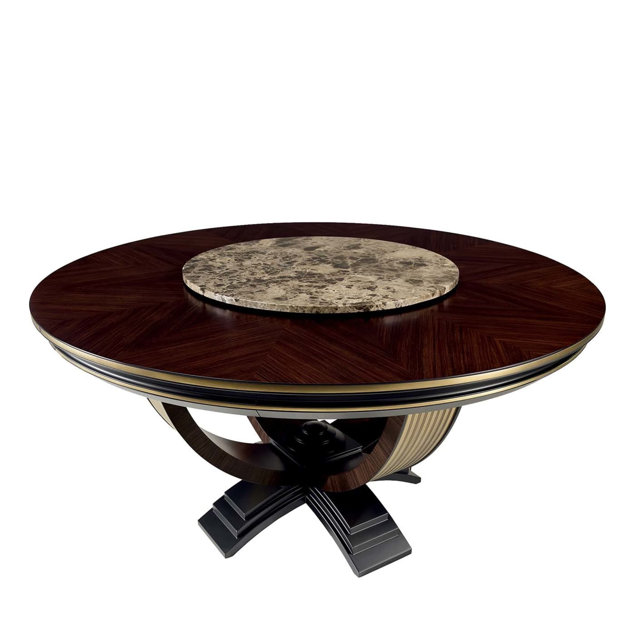 Round Dining Table with Emperador Marble Lazy Susan - Main view