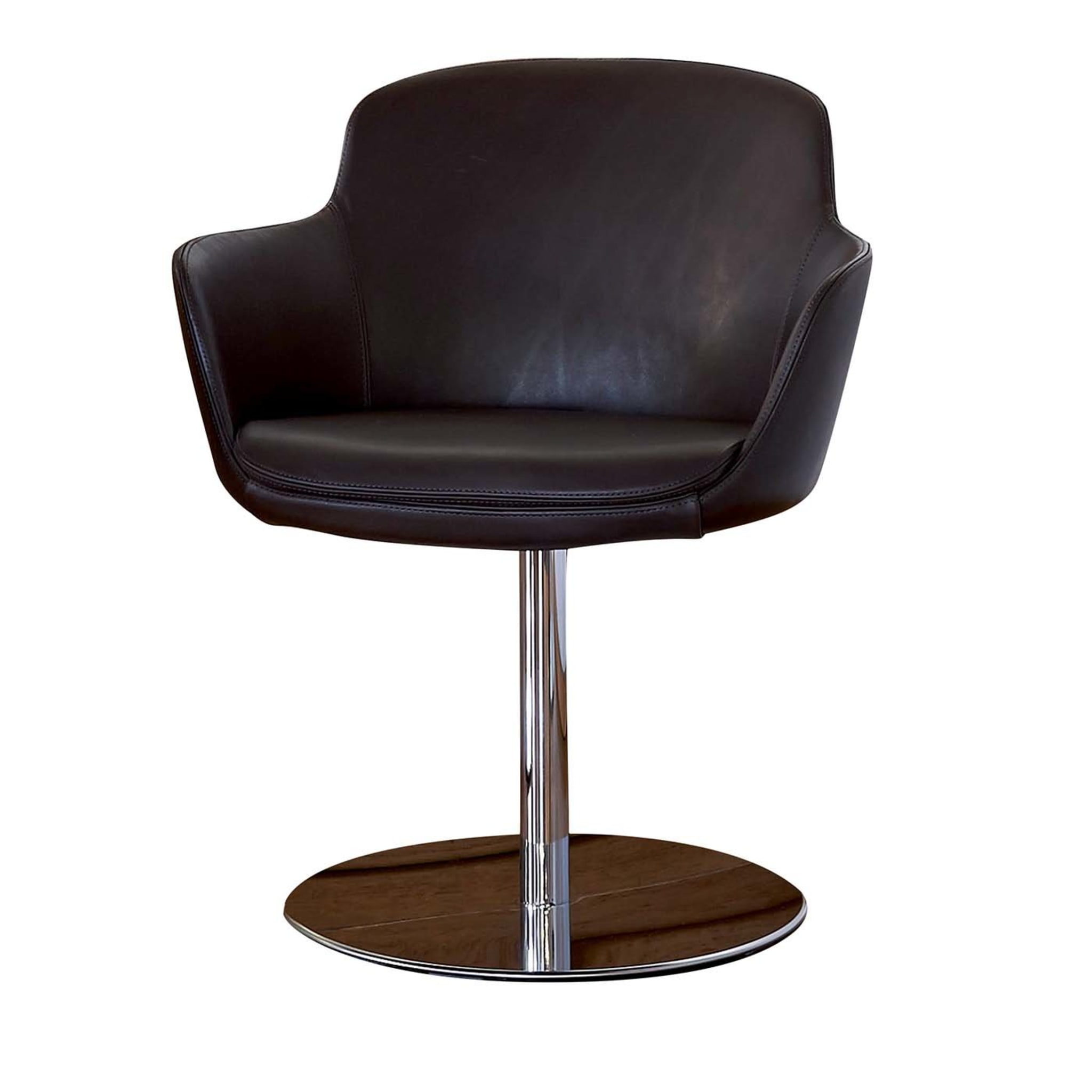 Dark Brown Sella Swivel Chair - Main view