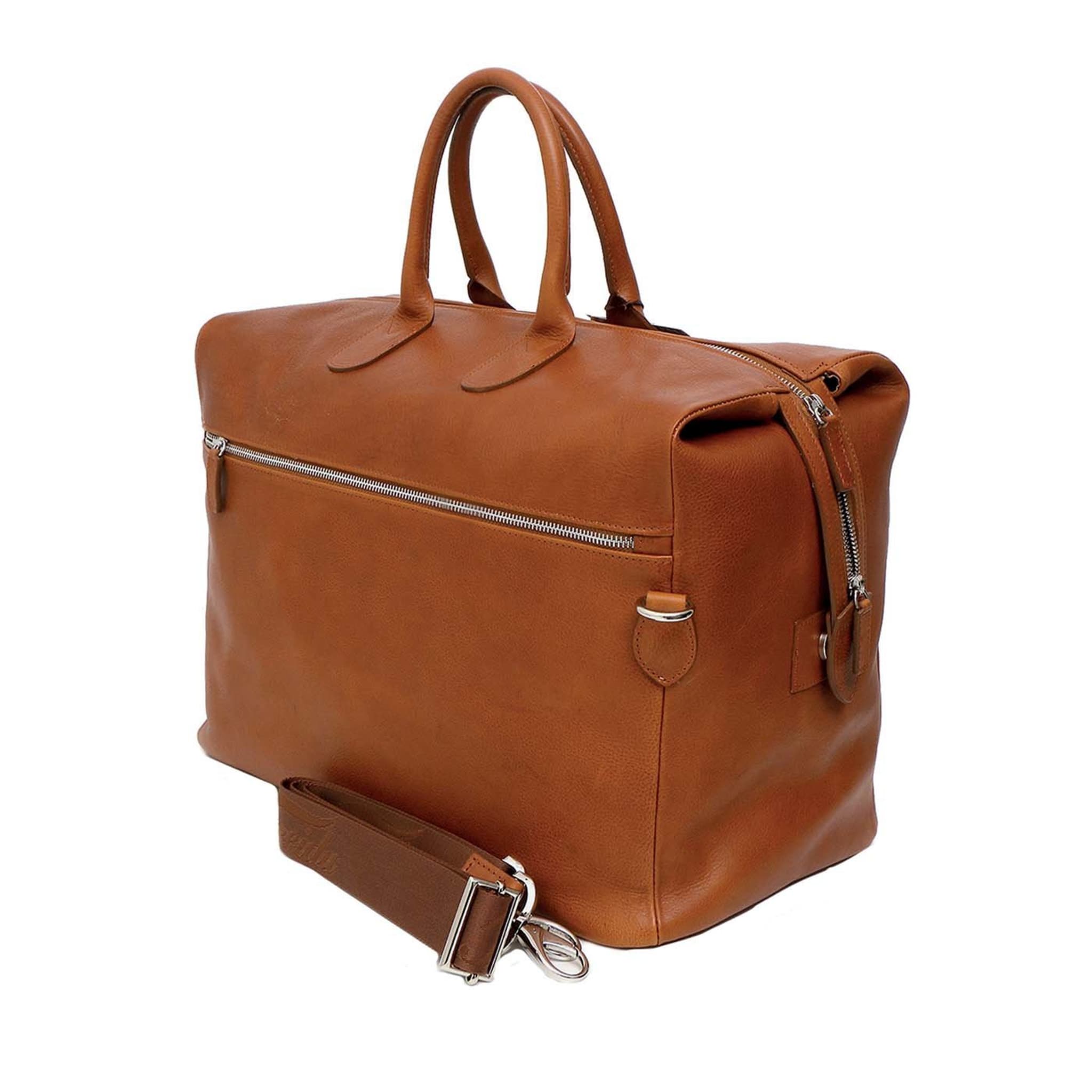 Brown Leather Travel Bag - Main view