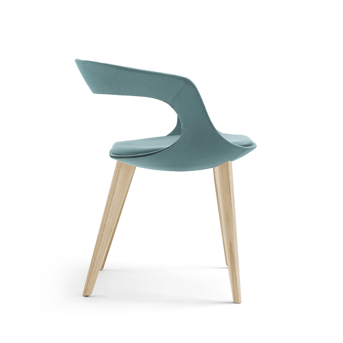 Frenchkiss Low-Backed Wooden-Legged Chair by Stefano Bigi - Enrico Pellizzoni