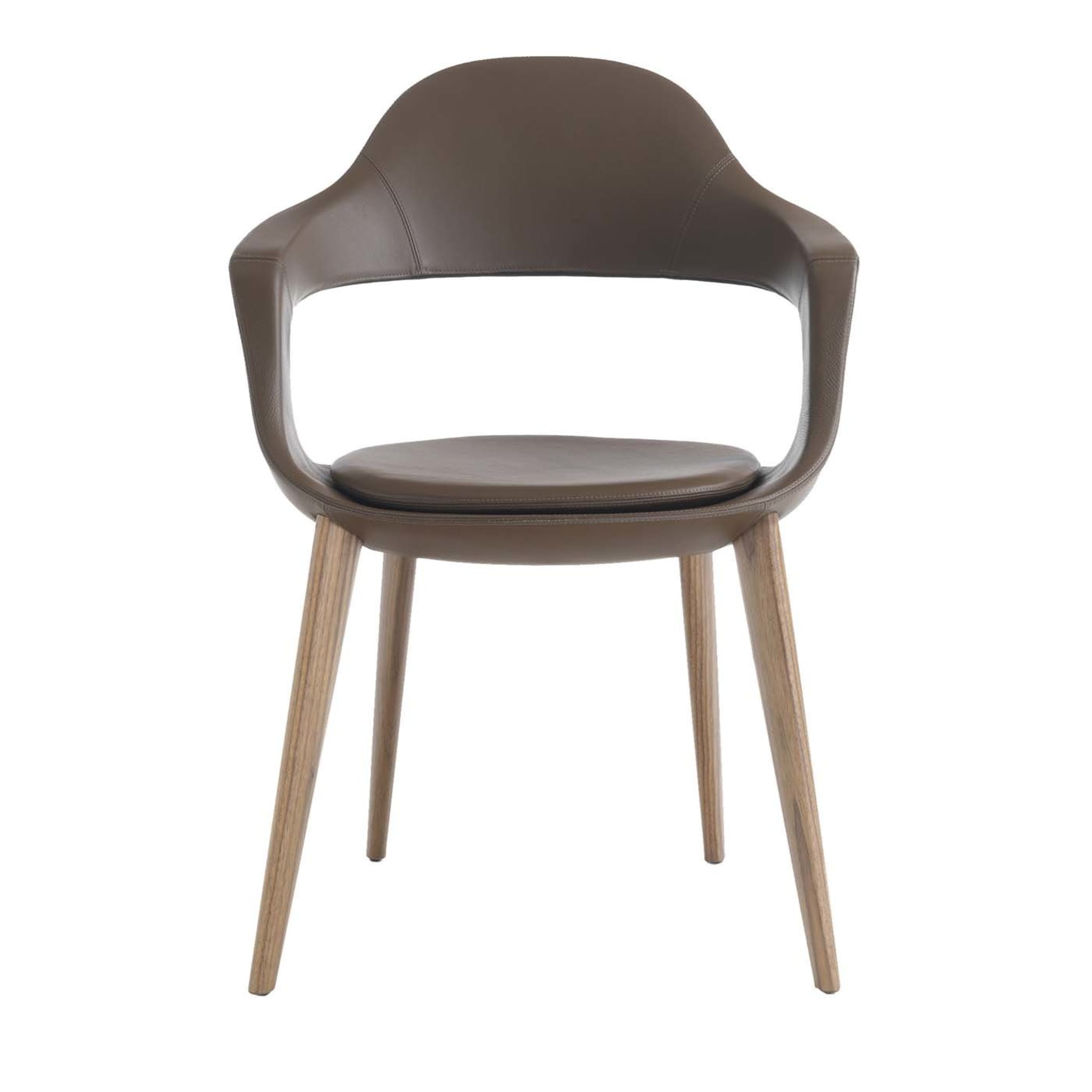 Frenchkiss High-Backed Wooden-Legged Chair by Stefano Bigi - Main view