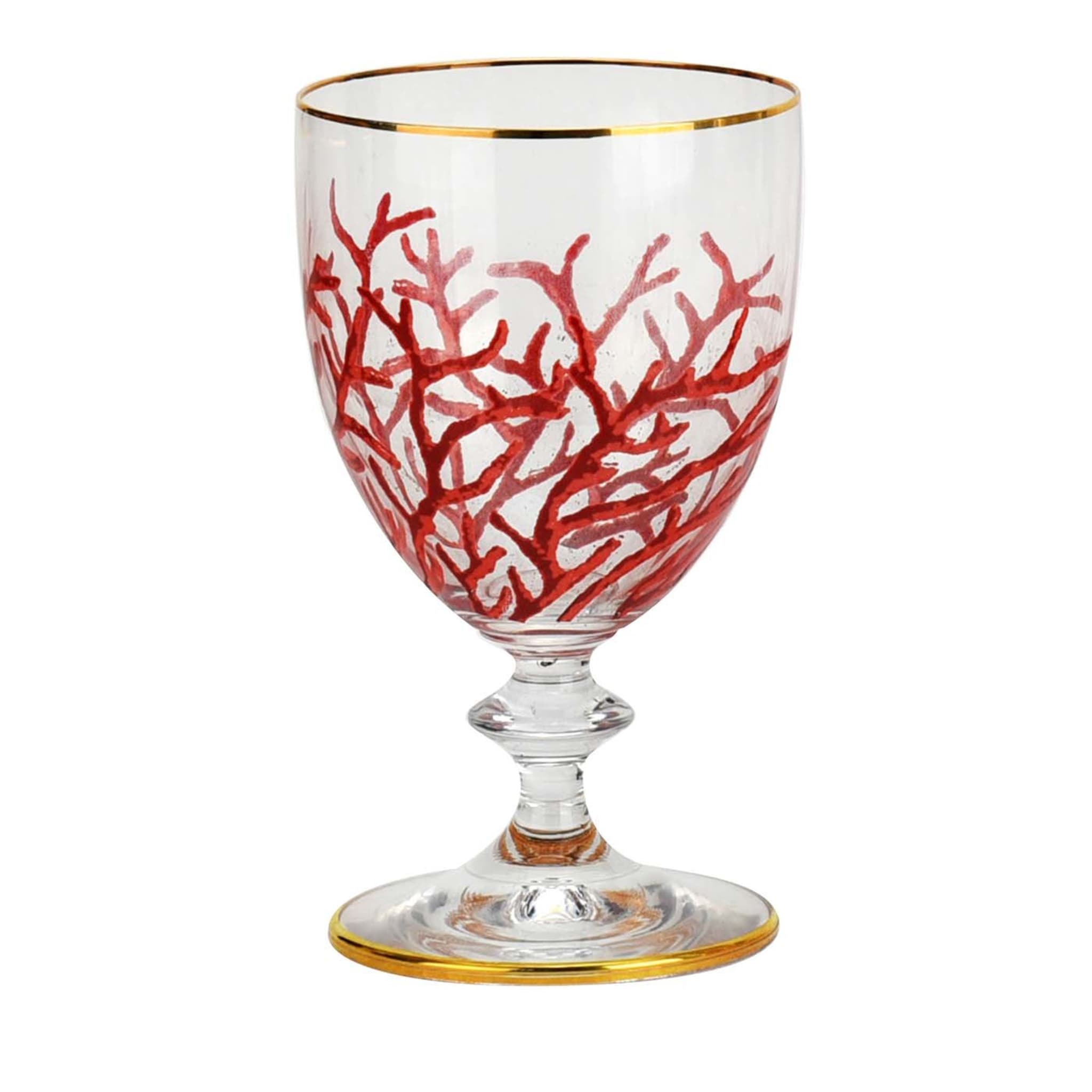 Set of 6 Coral Wine Glasses - Main view