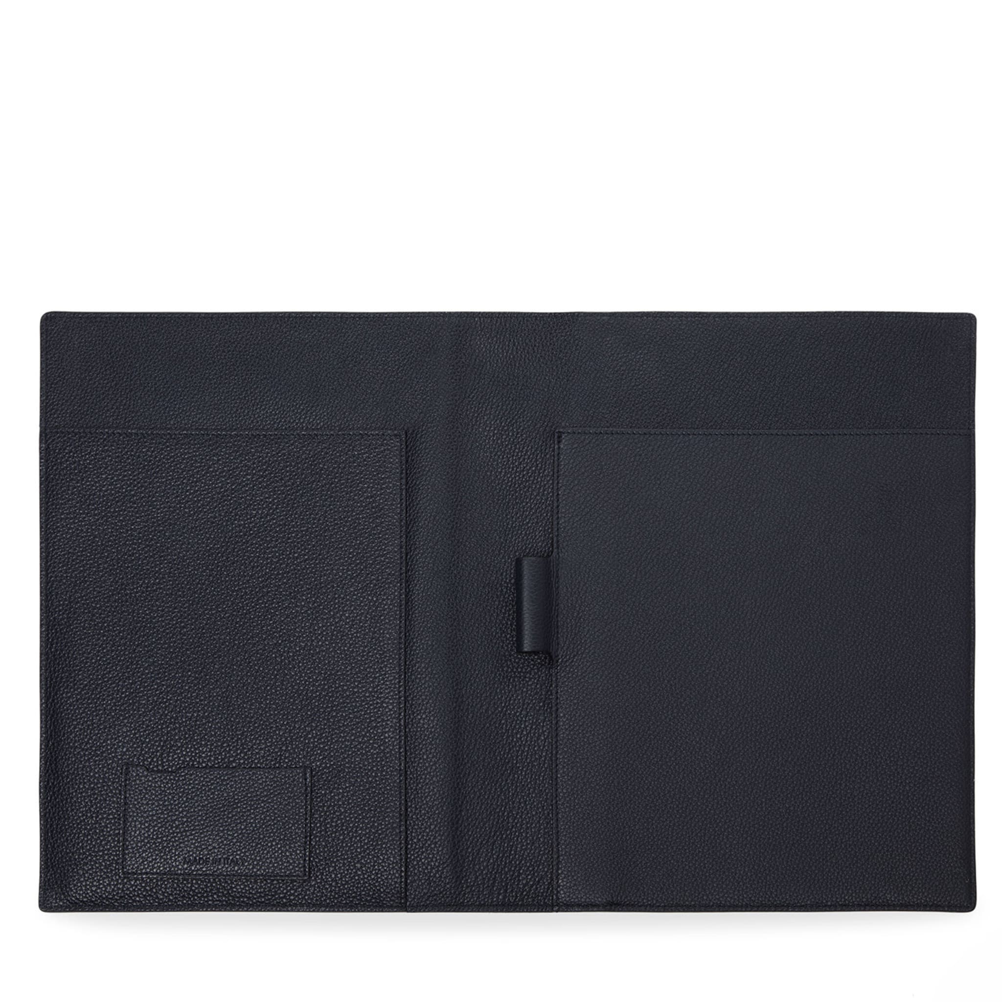 Grained Leather Card Holder Blue - Alternative view 1