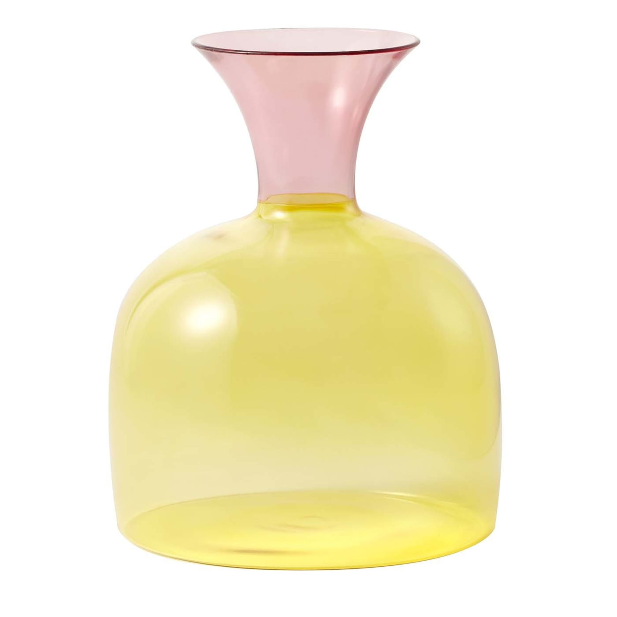 Carafe en verre jaune et rose Karaffa d'Aldo Cibic - Vue principale