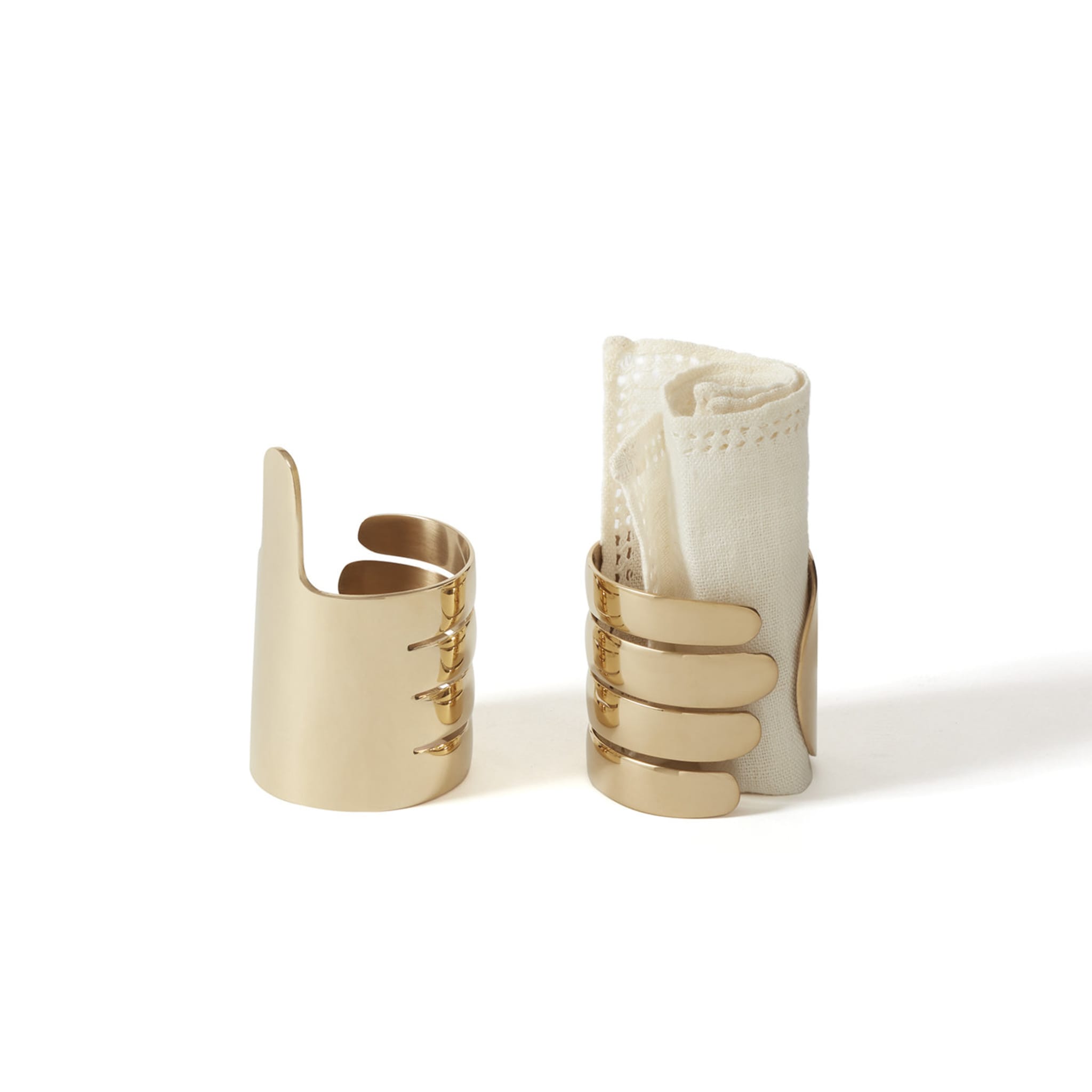 Set of 2 Brass Handi Napkin Rings by Jaime Hayon - Alternative view 1
