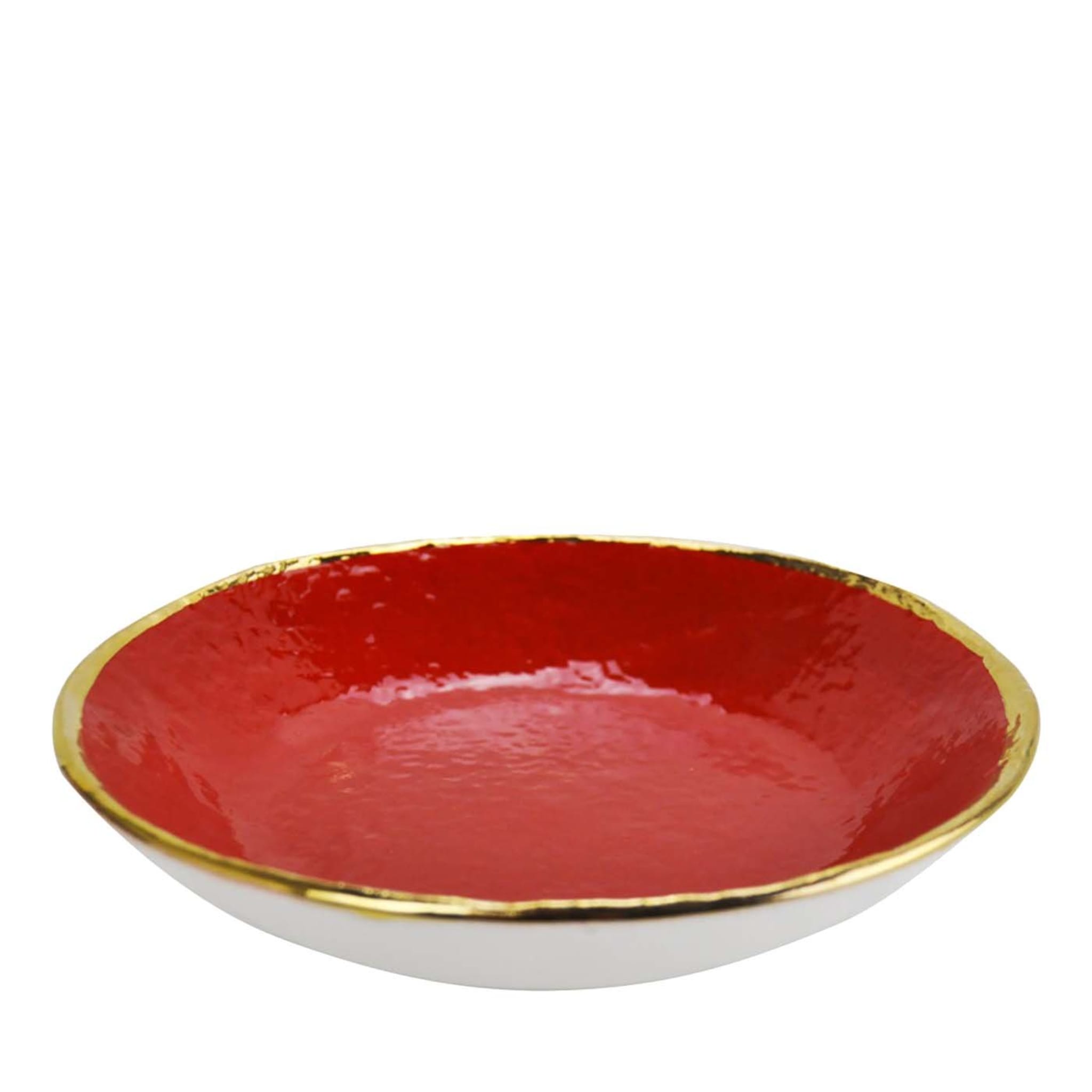 Set of 6 Preta Oro Red Gold Risotto Plates 30cm - Main view