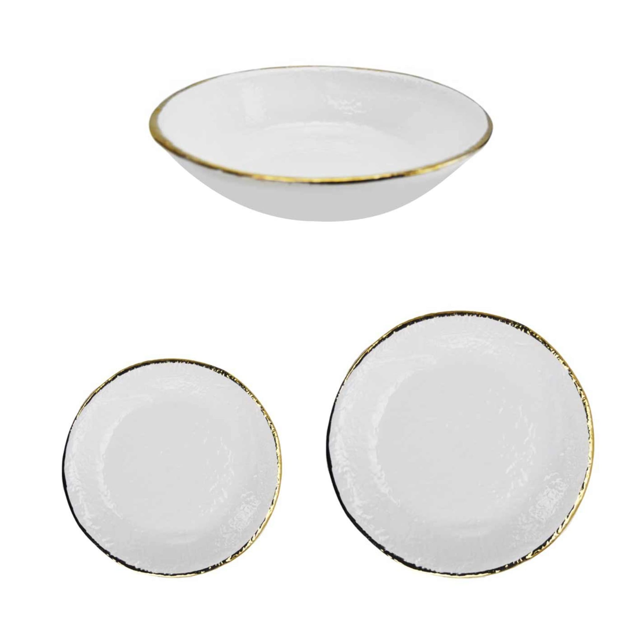 Preta Oro Milk Gold Dinner Plates Set for 6 - Main view