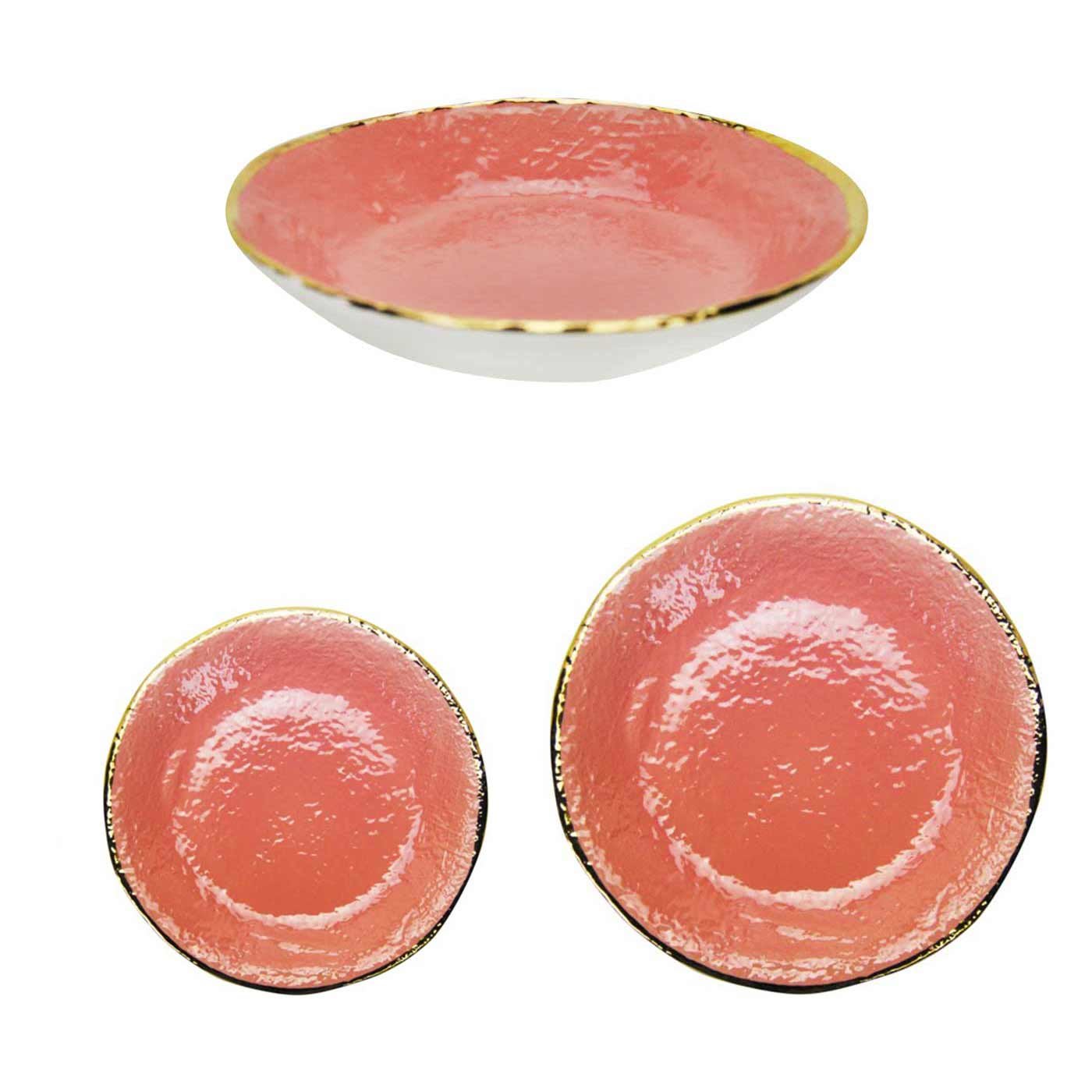 Preta Oro Dusty Pink Gold Dinner Plates Set for 2 - Arcucci Handmade