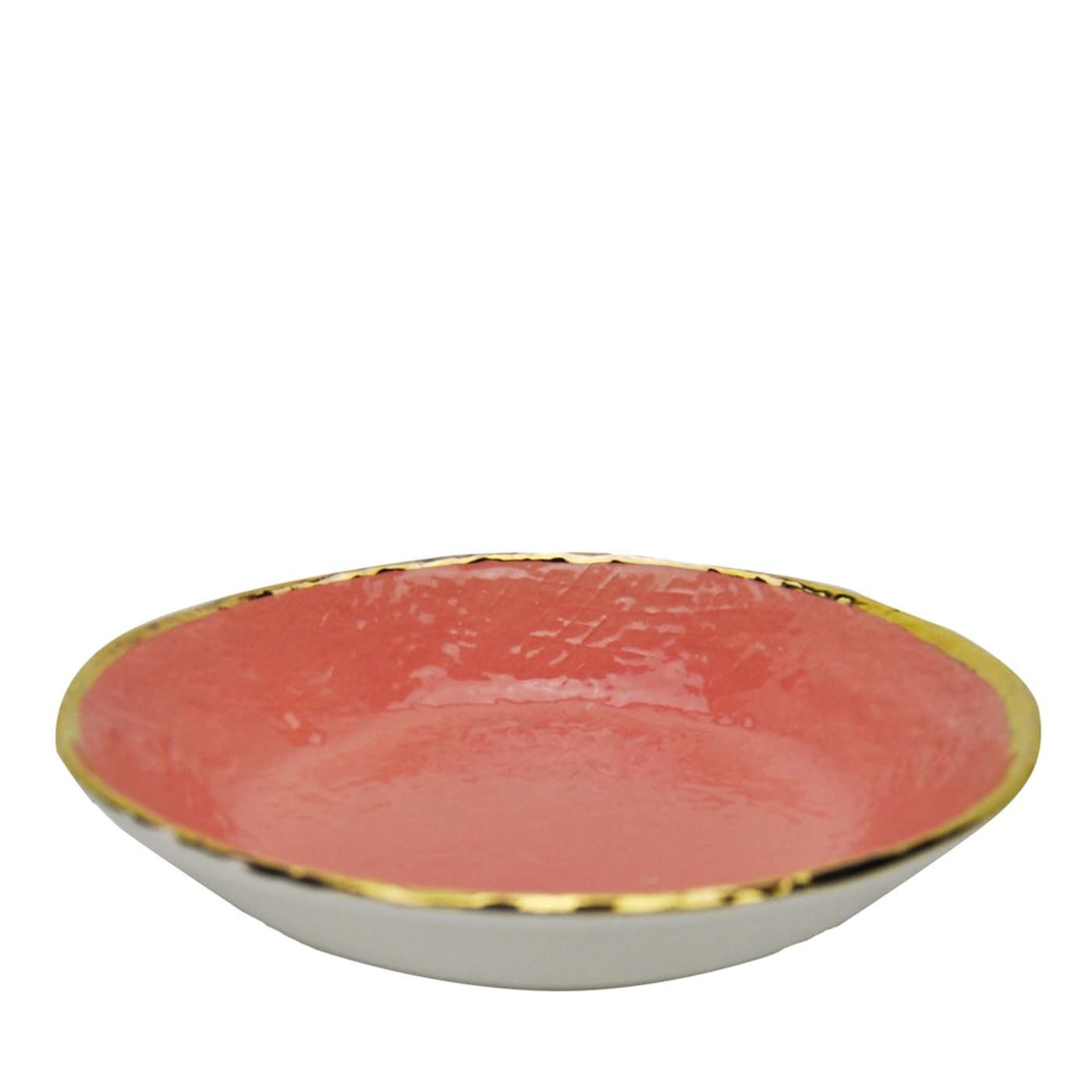 Set of 6 Preta Oro Dusty Pink Gold Risotto Plates 30cm - Main view