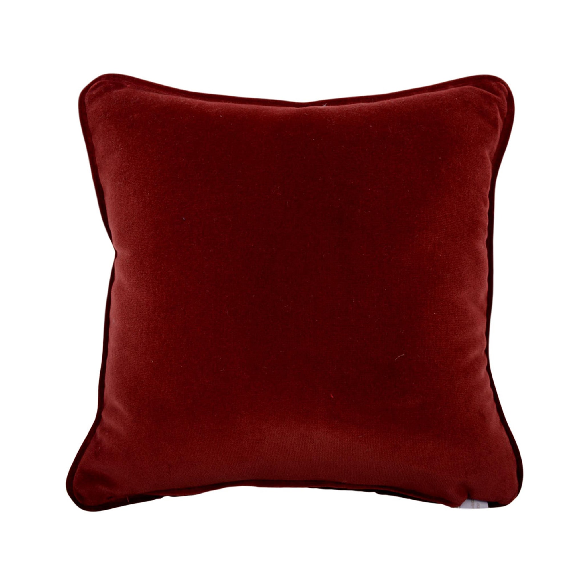 Coussin Carrè rouge en tissu jacquard à micro motifs - Vue alternative 2