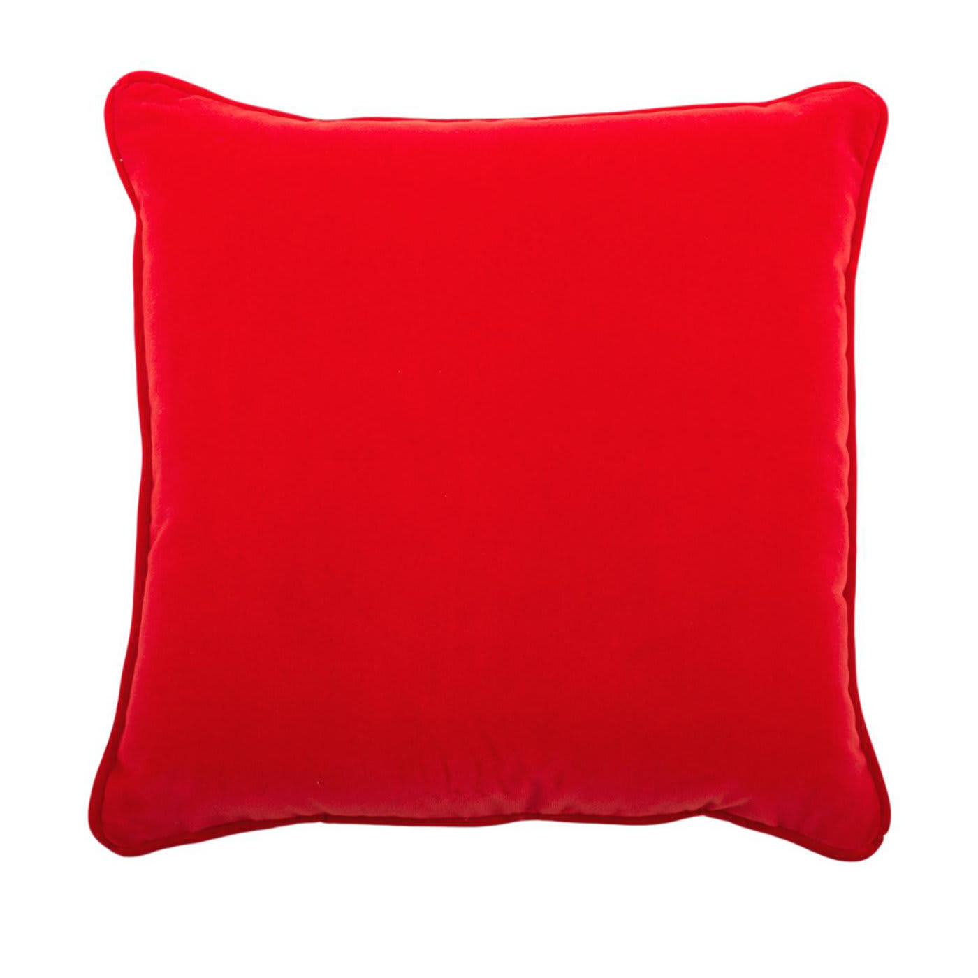 Carrè Red Cotton Velvet Cushion - l'Opificio