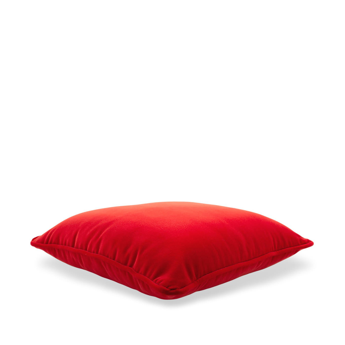 Carrè Red Cotton Velvet Cushion - l'Opificio