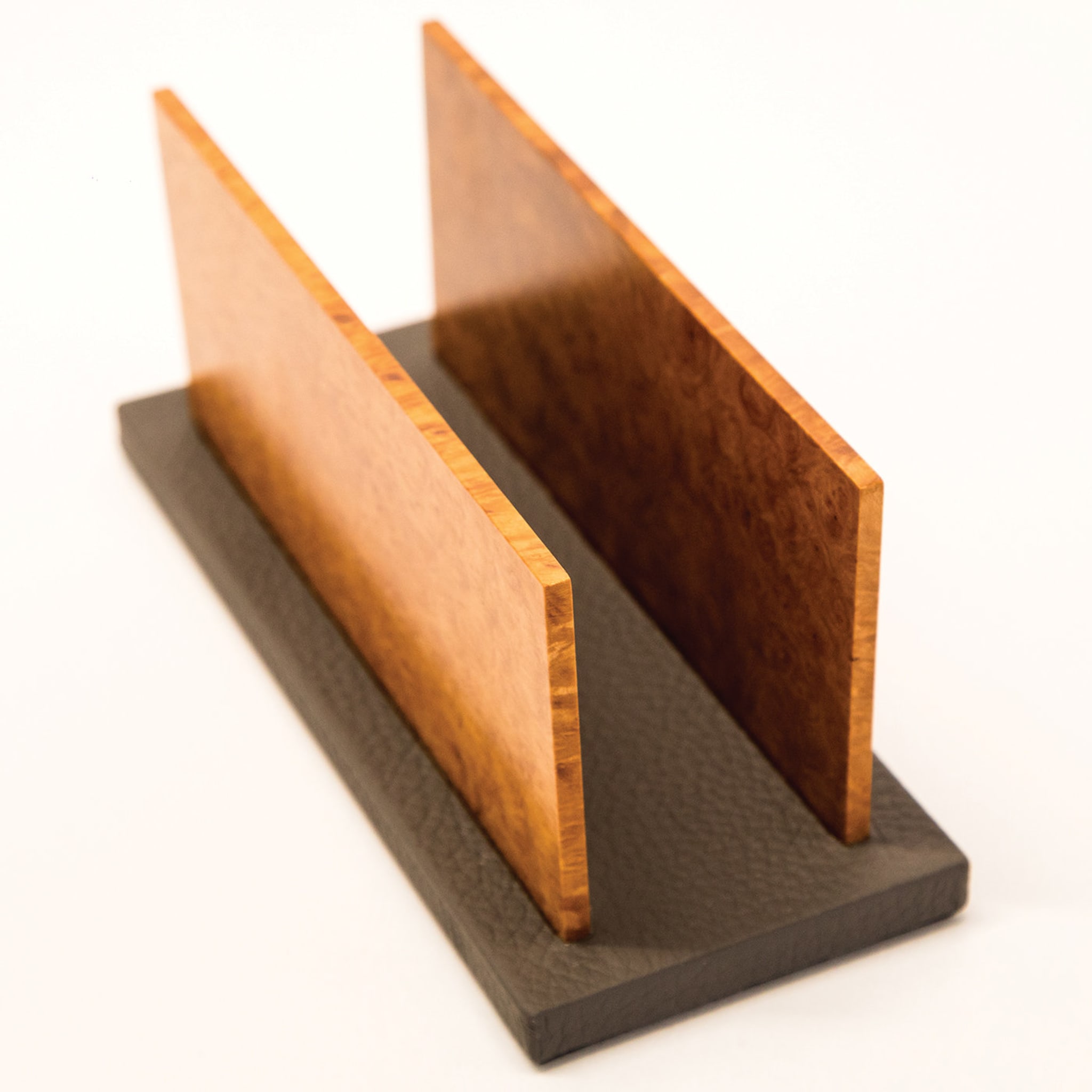 Erika Leather and Wood Letter Holder  - Alternative view 1