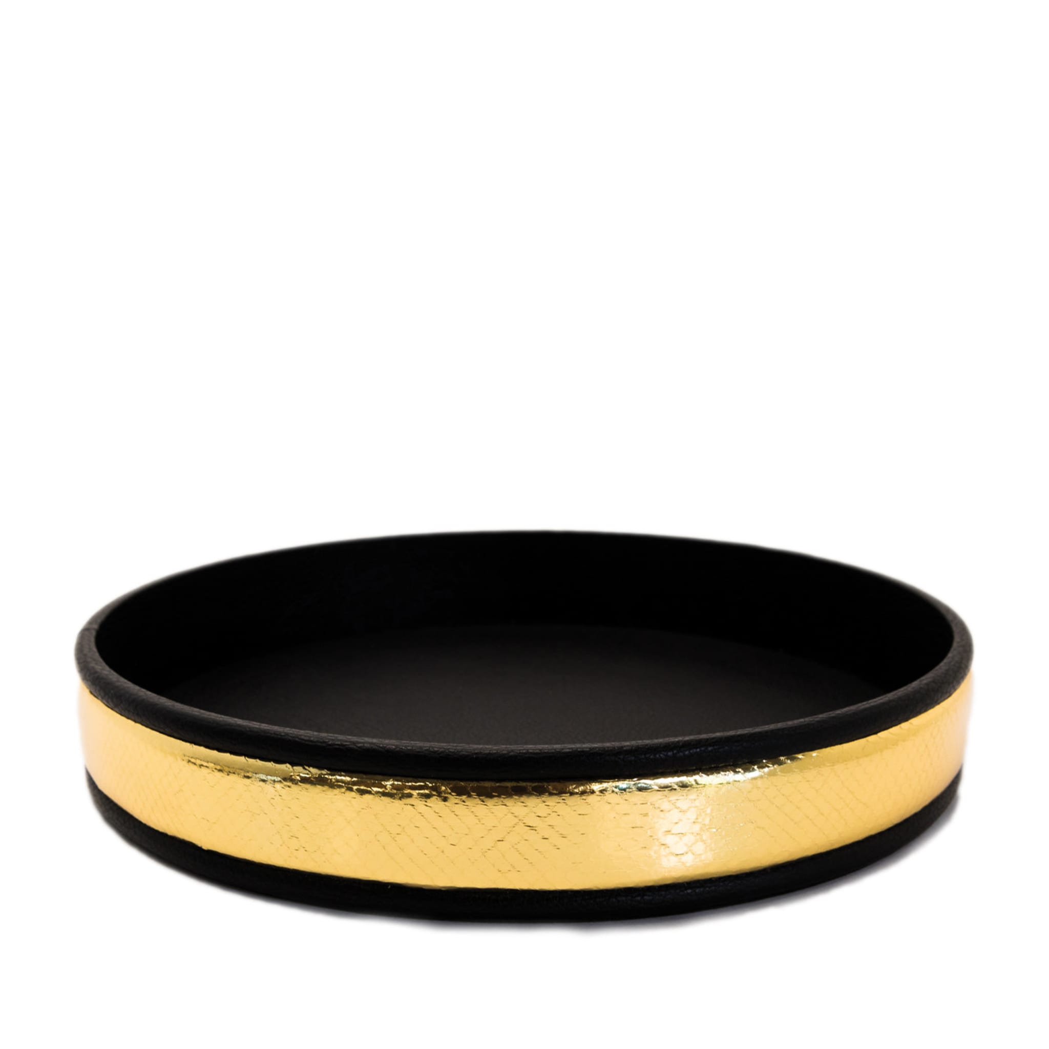 Deco Stripes Round Leather Tray  - Main view