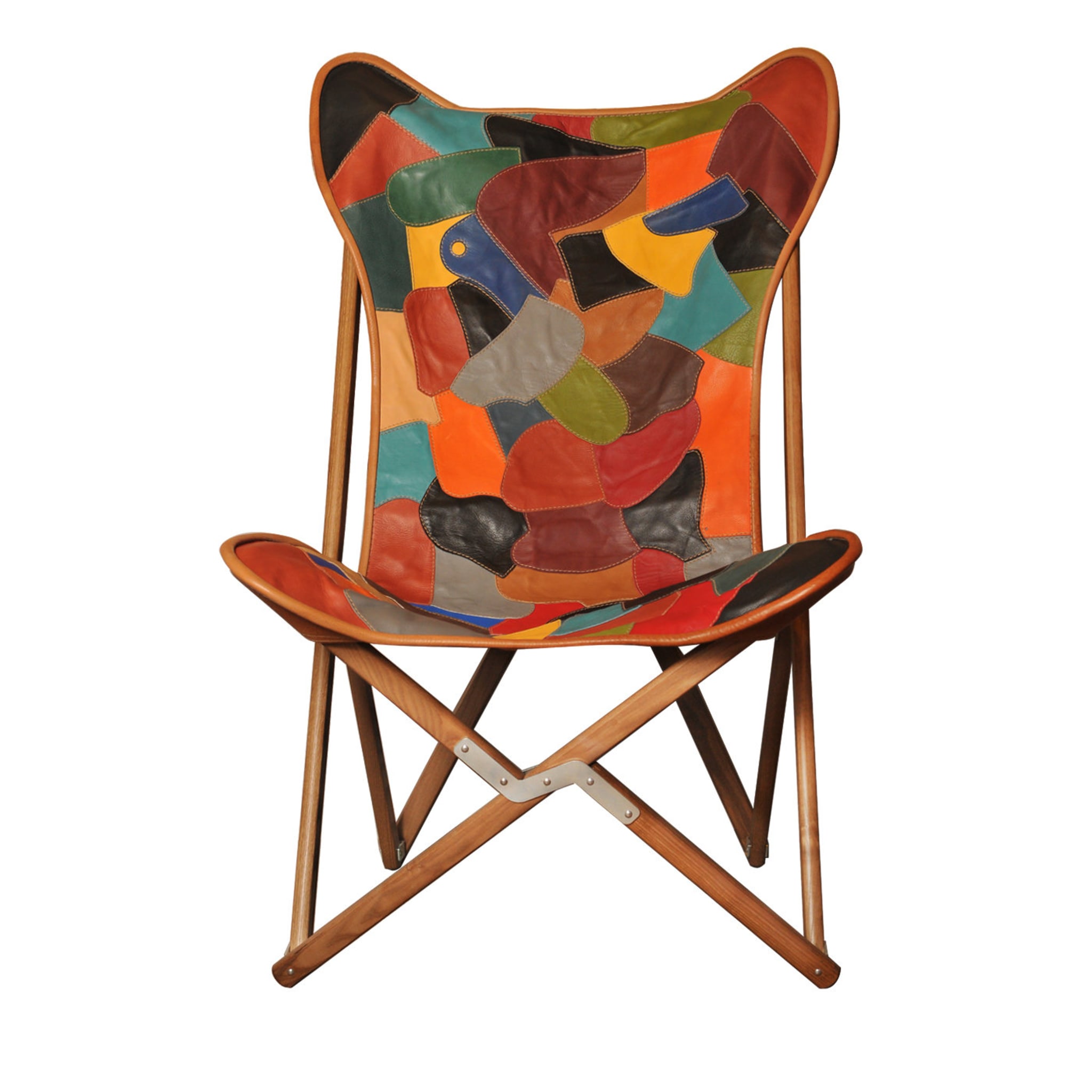 Tripolina-Stuhl aus Patchwork-Leder - Hauptansicht