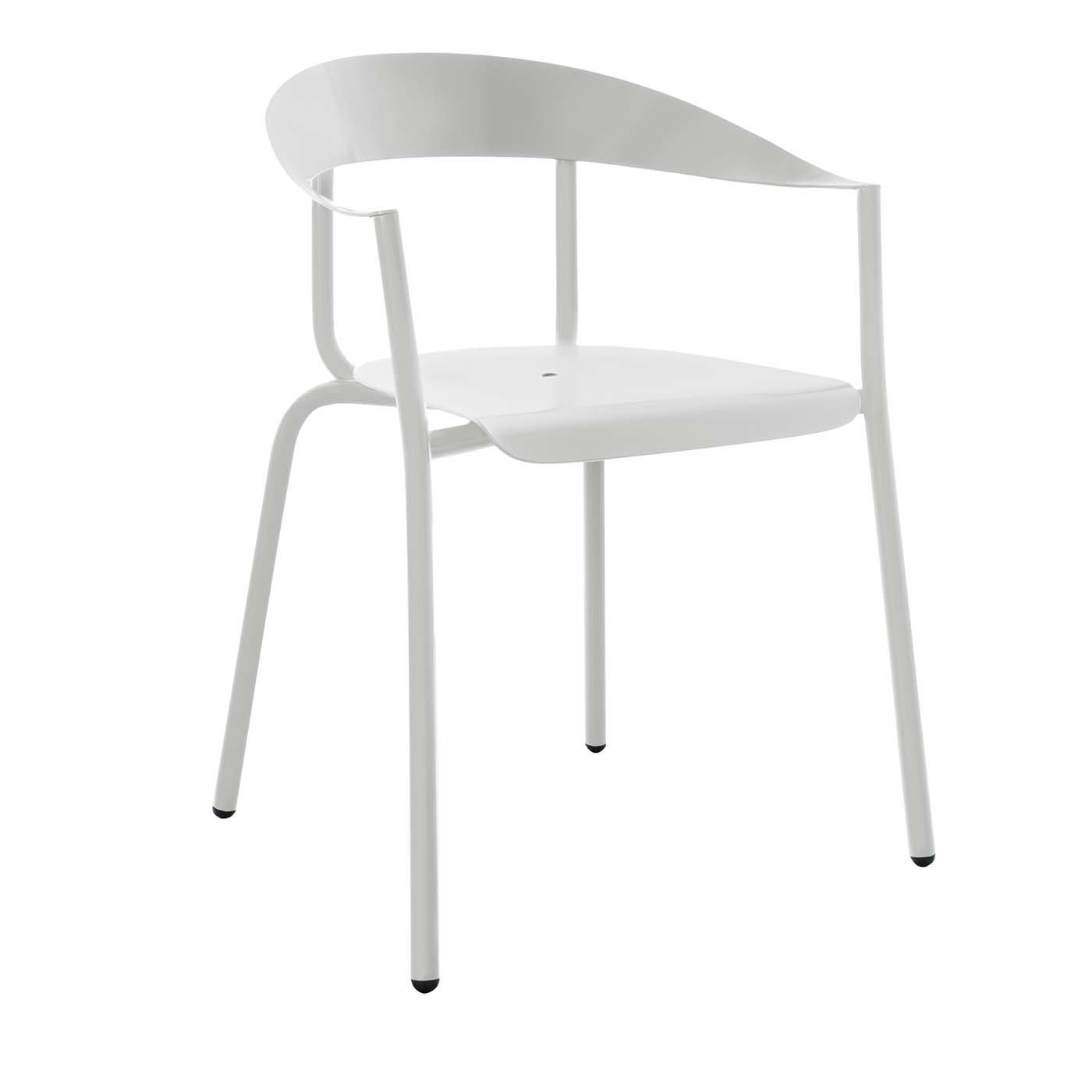 White AluMito Chair with Armrests by Pascal Bosetti - Altek Italia Design