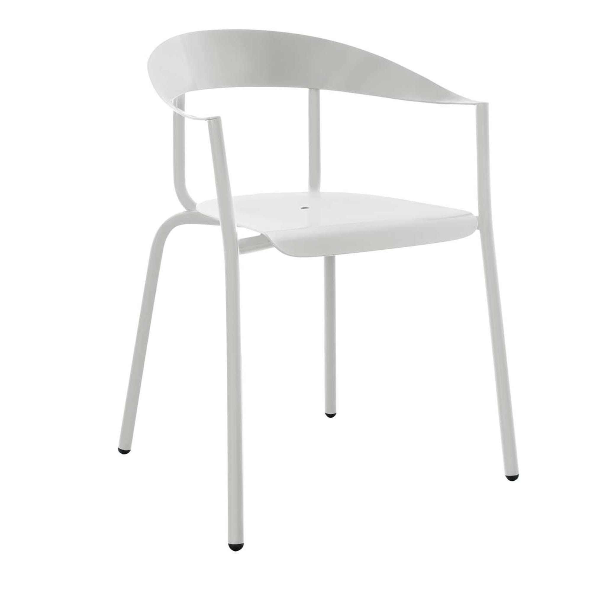 White AluMito Chair with Armrests by Pascal Bosetti - Main view