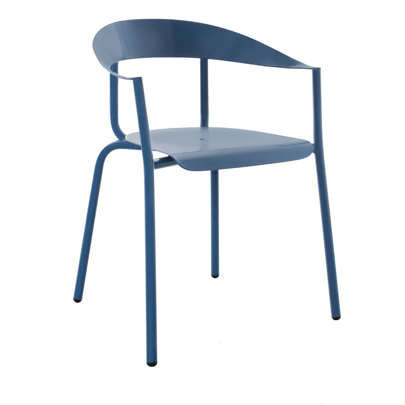 Blue AluMito Chair with Armrests by Pascal Bosetti - Altek Italia Design