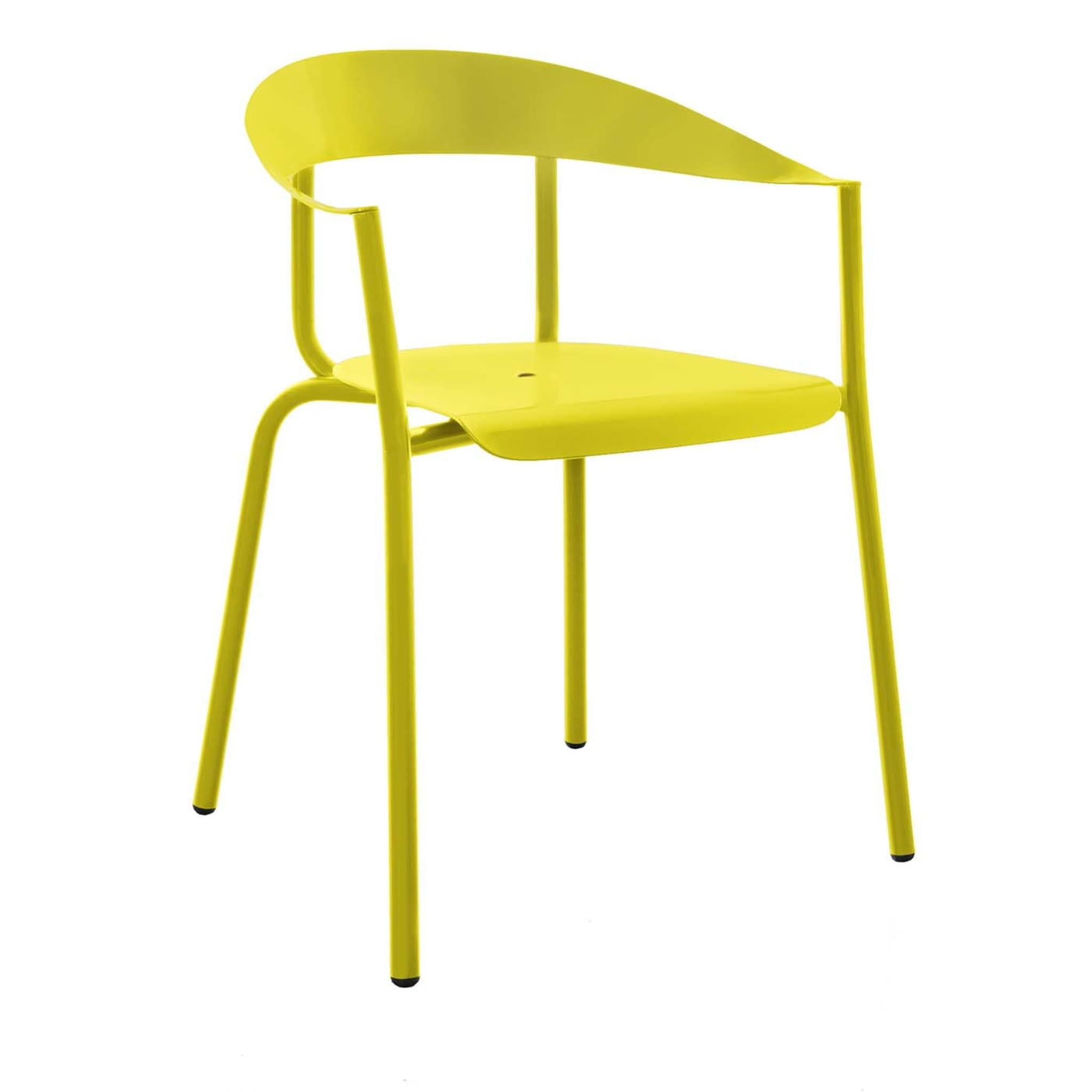Yellow AluMito Chair with Armrests by Pascal Bosetti - Main view
