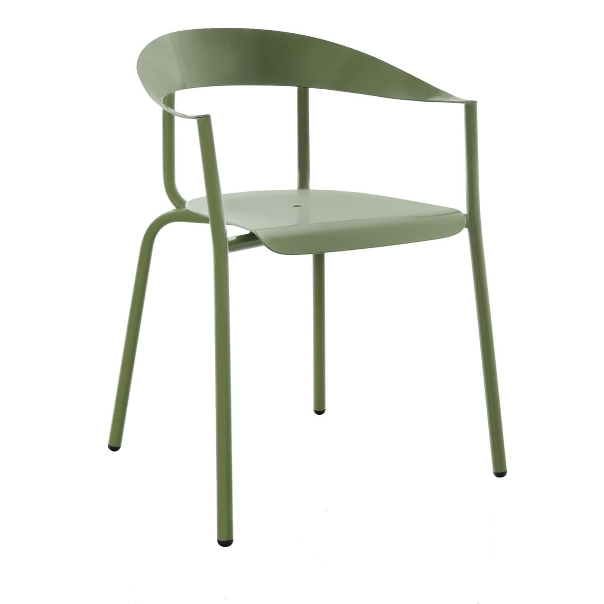 Olive Green AluMito Chair with Armrests by Pascal Bosetti - Main view