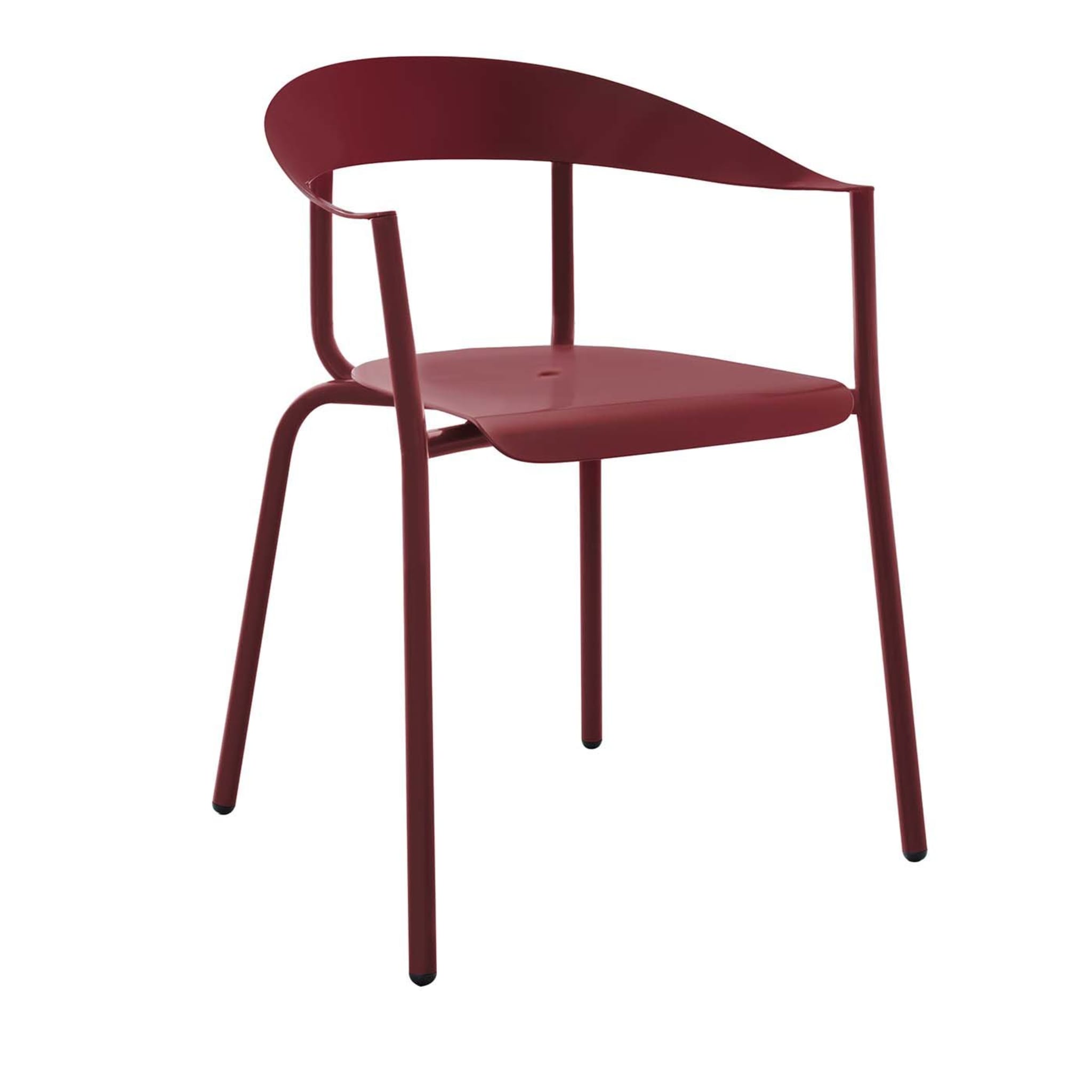 Red AluMito Chair with Armrests by Pascal Bosetti - Main view
