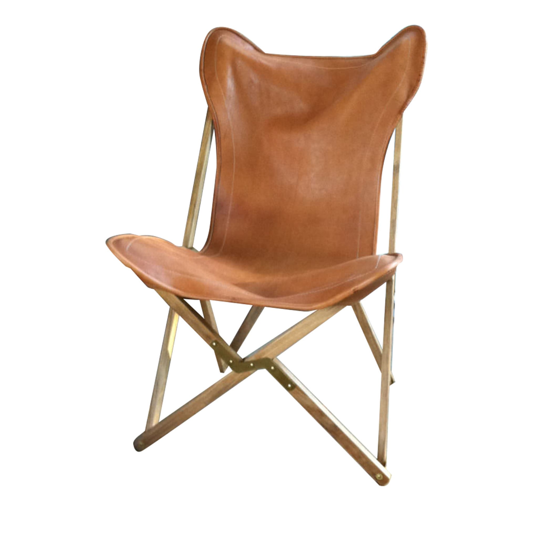 Cognac Leather Tripolina Chair - Main view