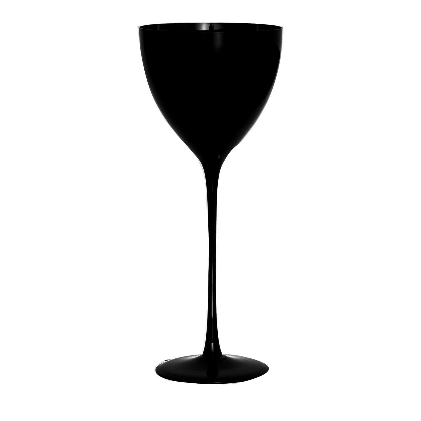 Guccio Set of 6 Black Wine Glasses - Cristalleria ColleVilca