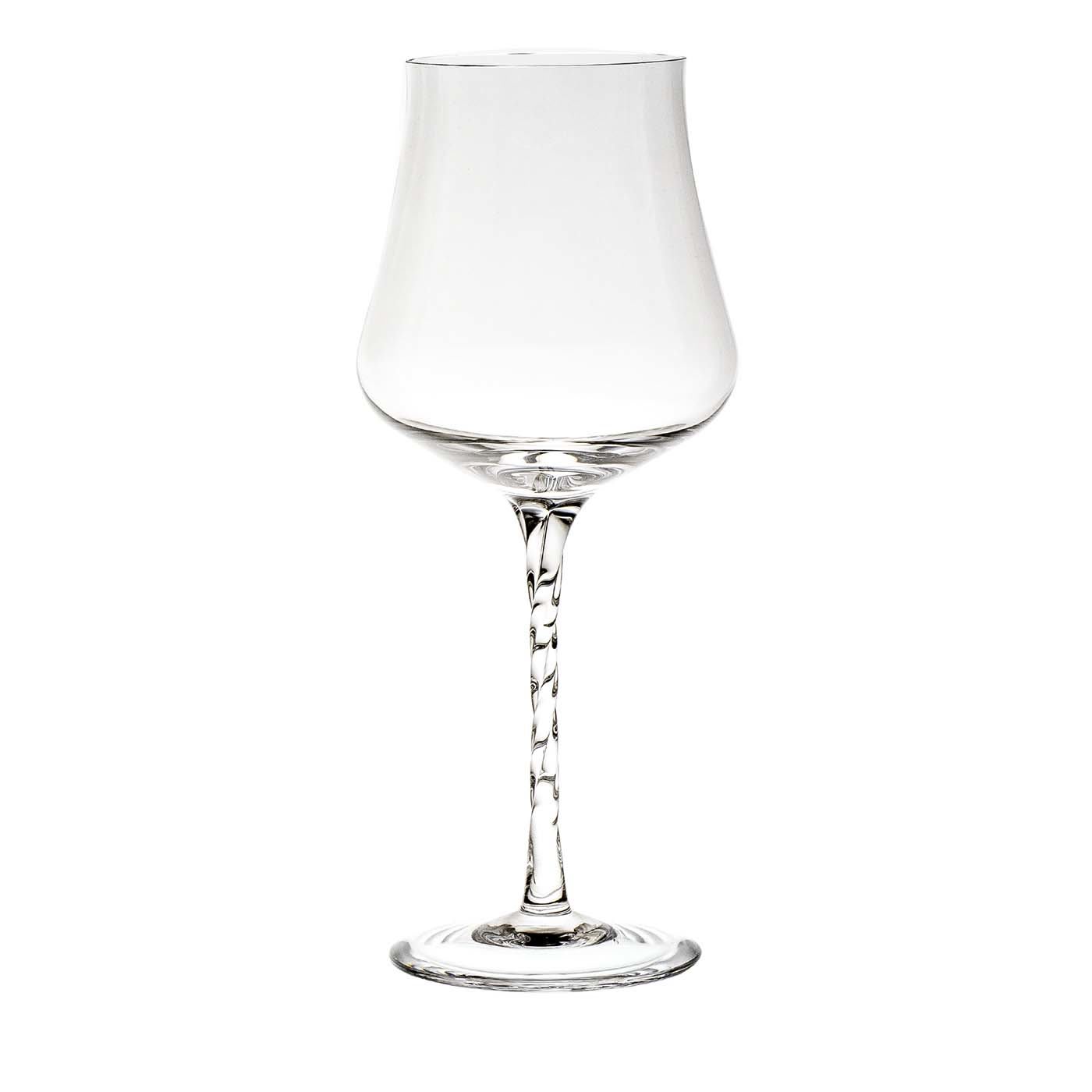 Beviamo Set of 6 Wine Glasses with Twisted Stem - Cristalleria ColleVilca