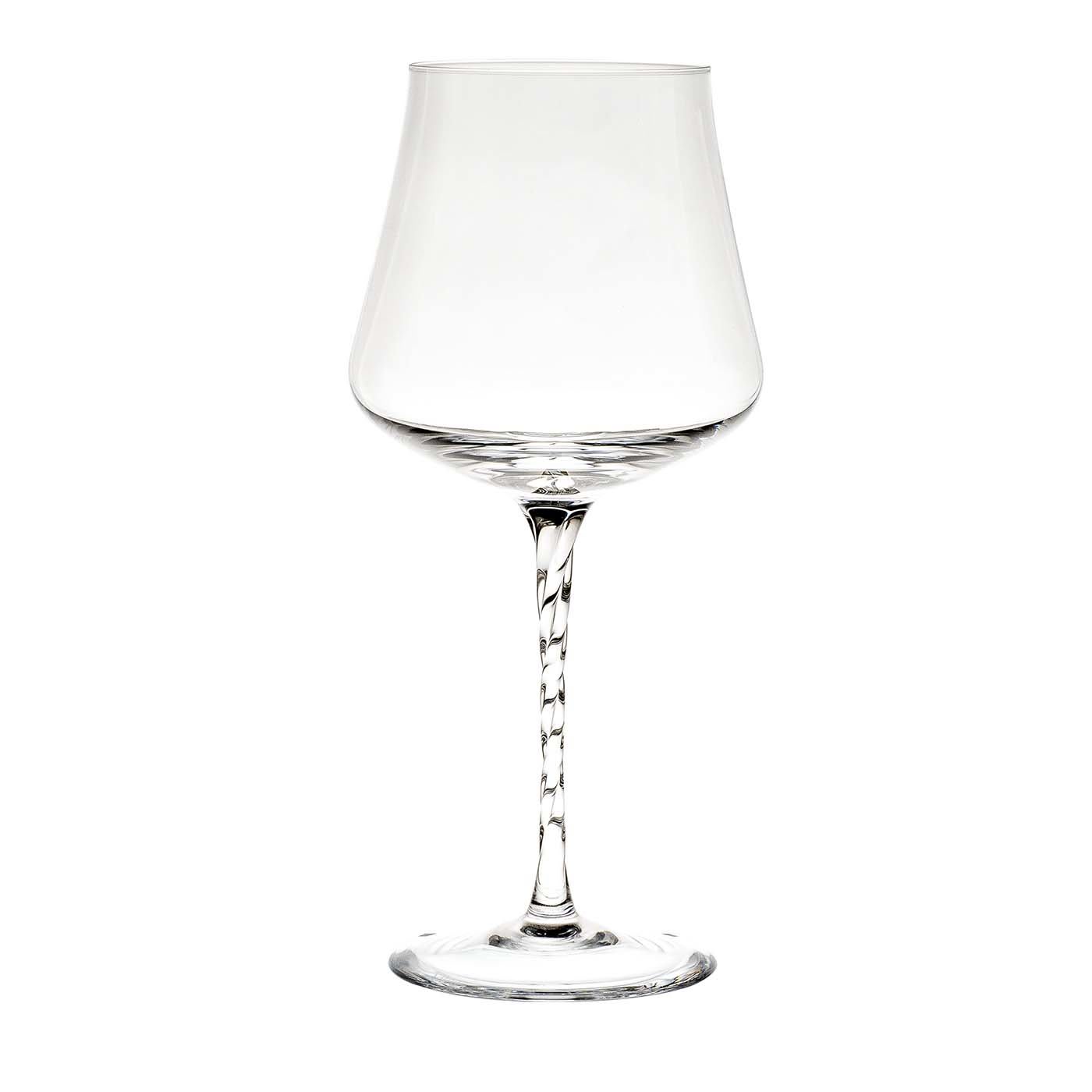 Beviamo Set of 6 Water Glasses with Twisted Stem - Cristalleria ColleVilca