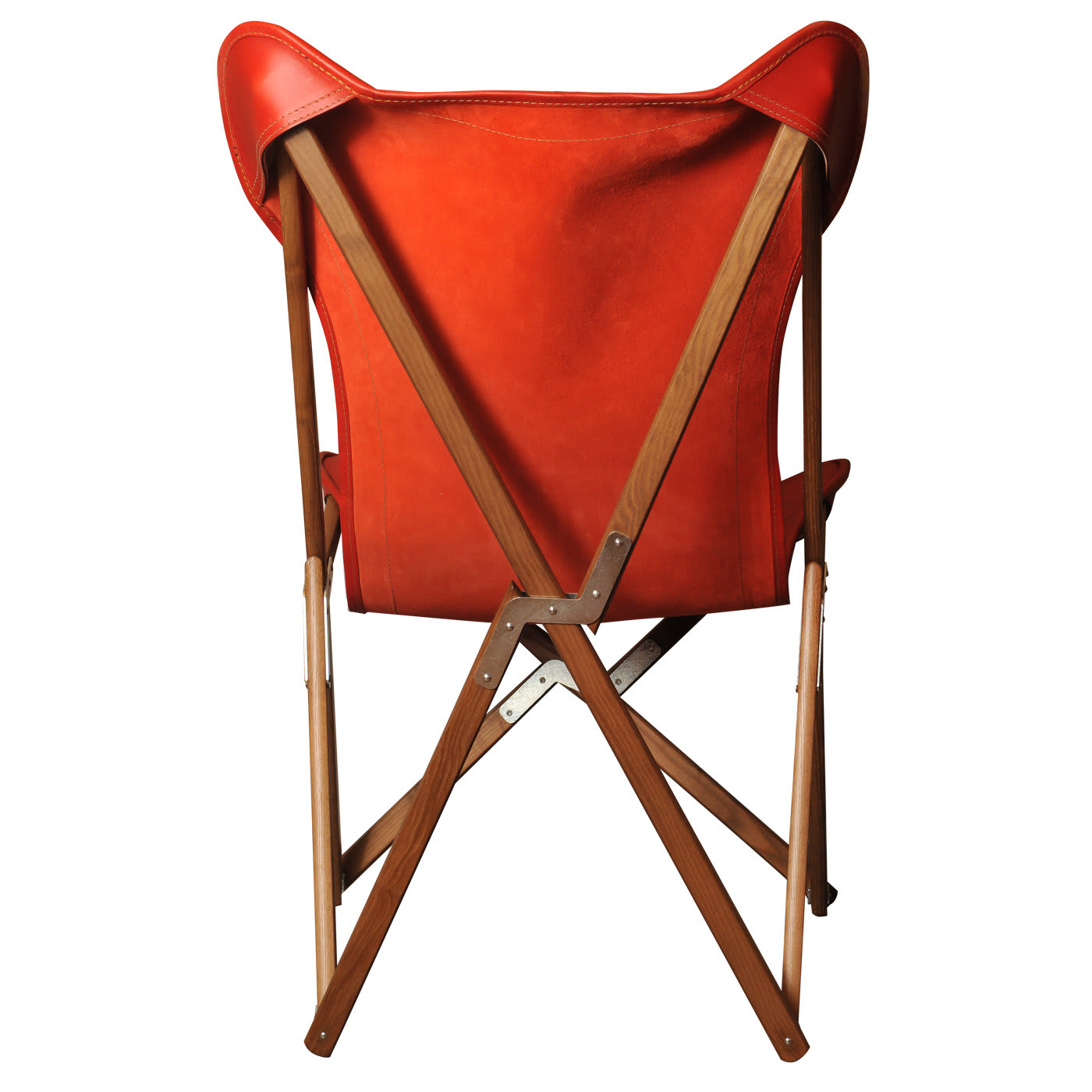 Red Leather Tripolina chair - Dario Alfonsi