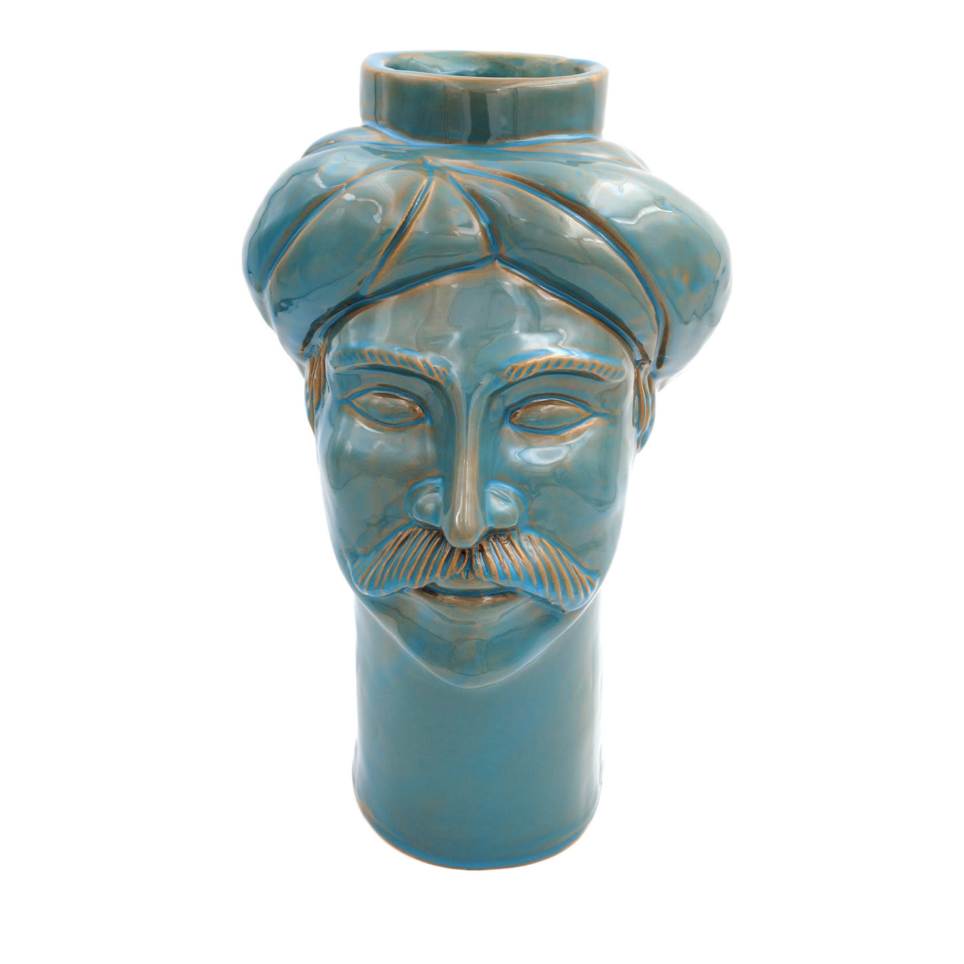 Solimano Blue-Brown Vase - Crita Ceramiche