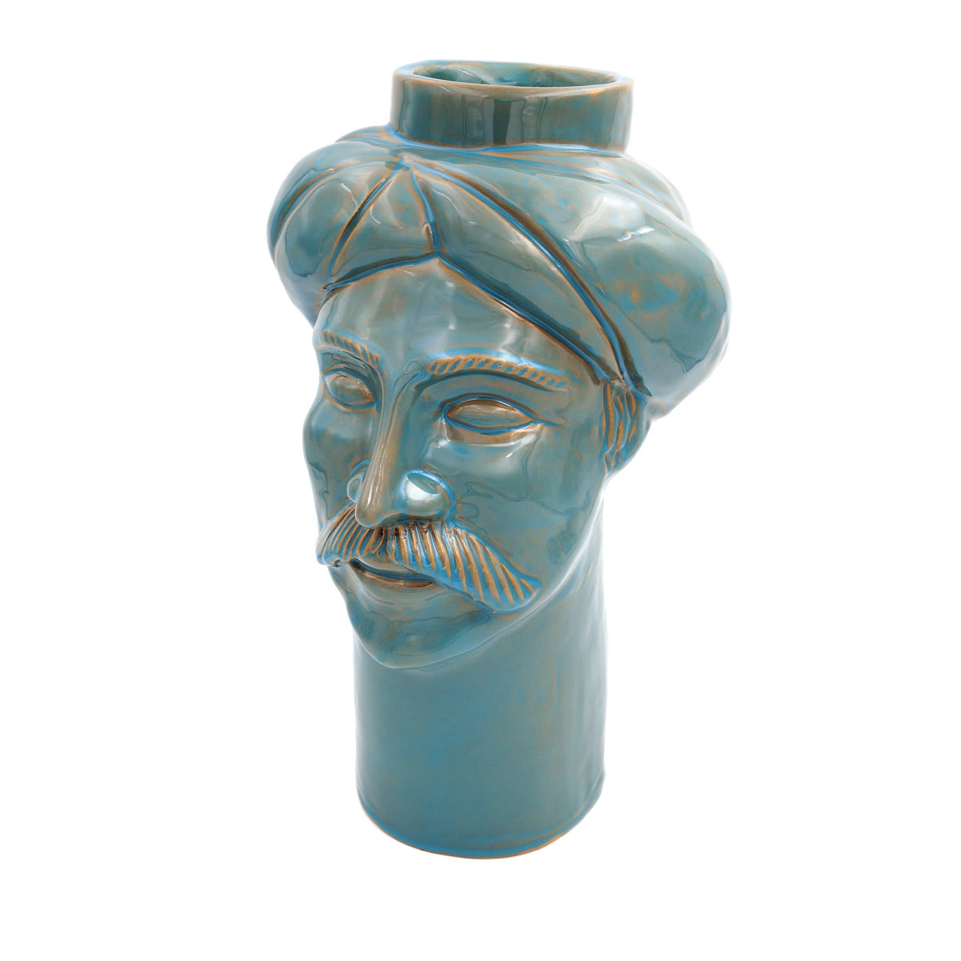 Solimano Blue-Brown Vase - Crita Ceramiche