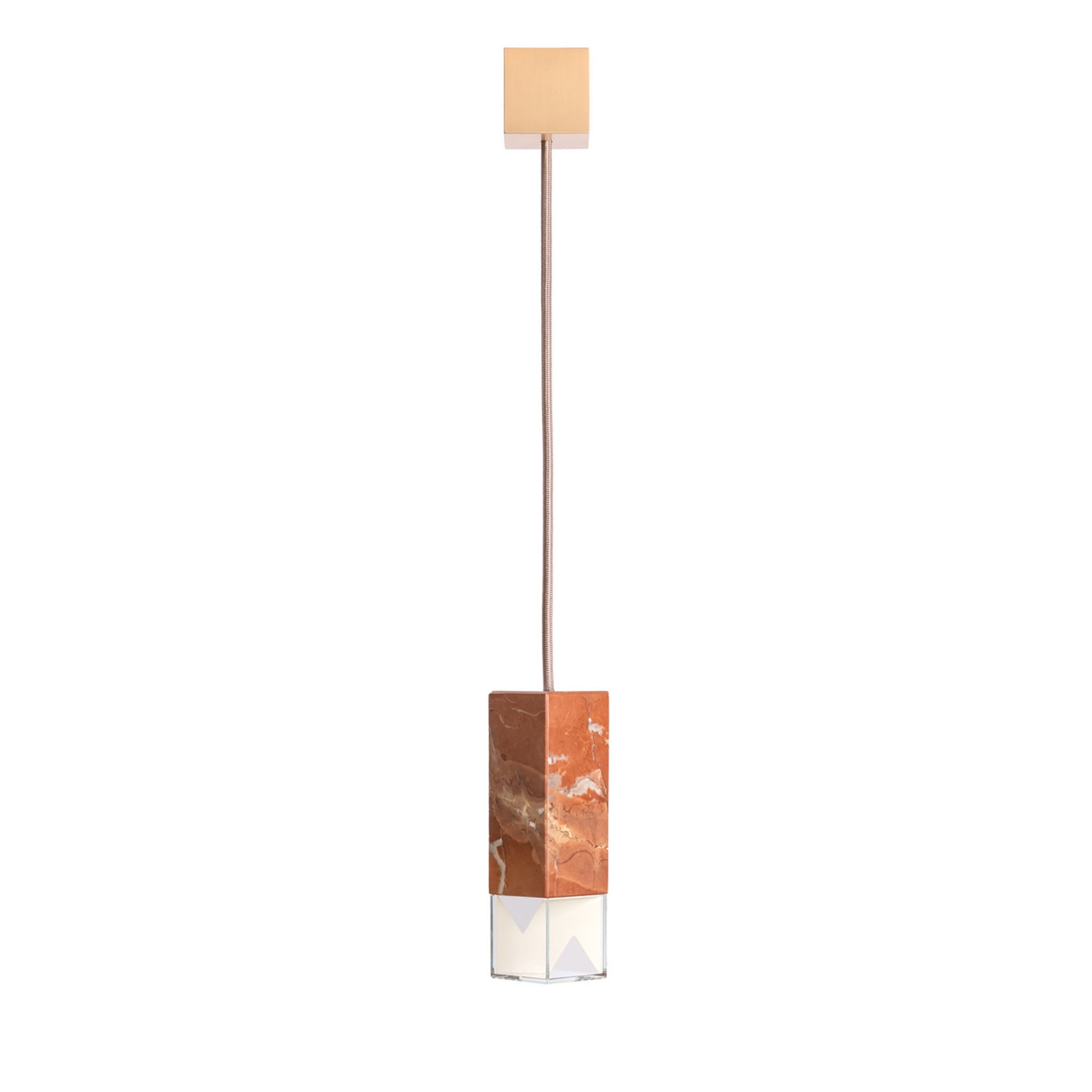 Lampe/Une lampe pendante en marbre rouge - Vue principale