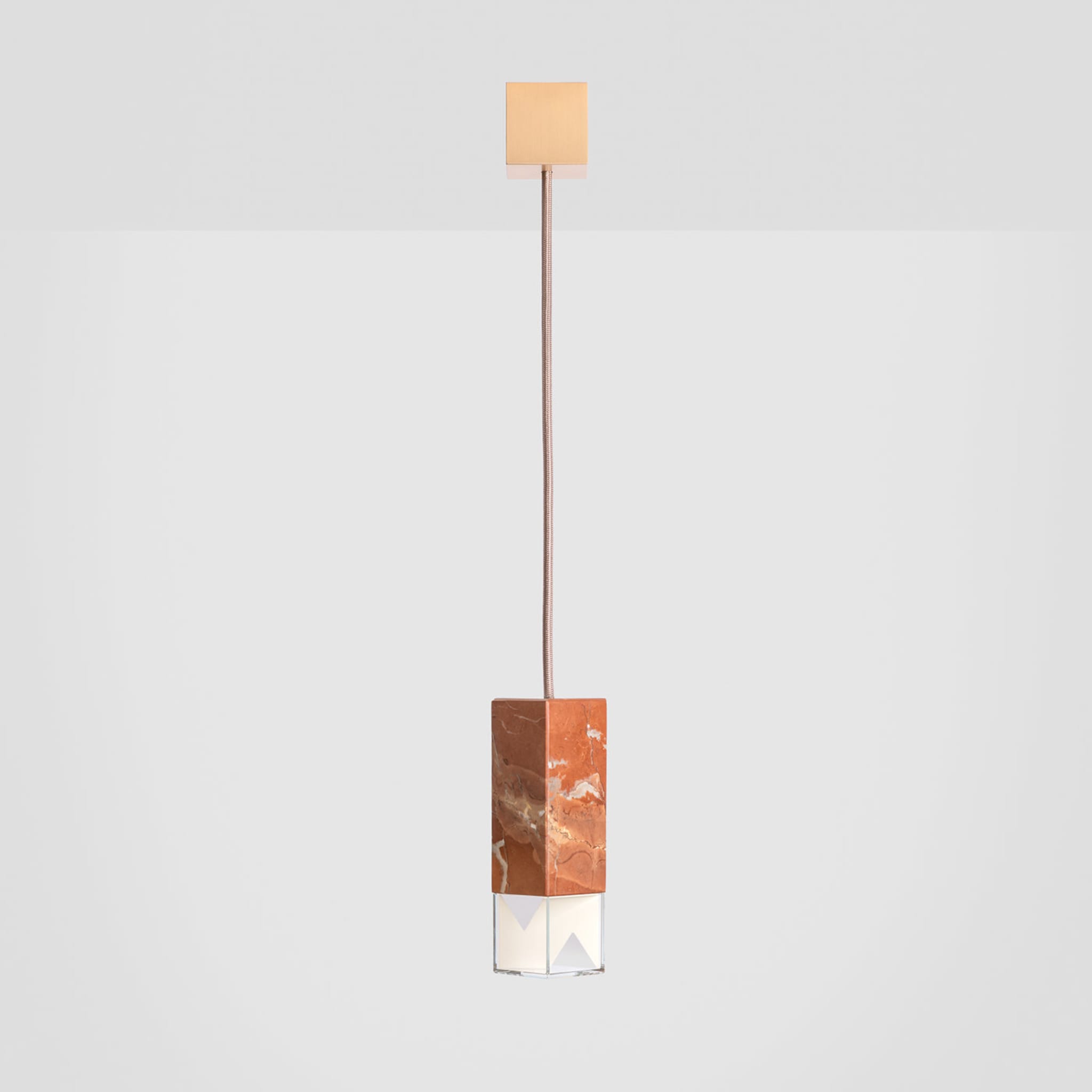 Lampe/One Pendelleuchte aus rotem Marmor - Alternative Ansicht 1