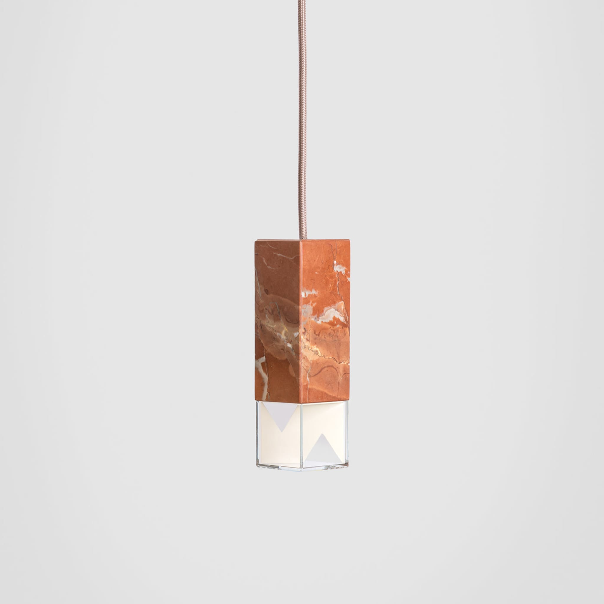 Lampe/One Pendelleuchte aus rotem Marmor - Alternative Ansicht 2