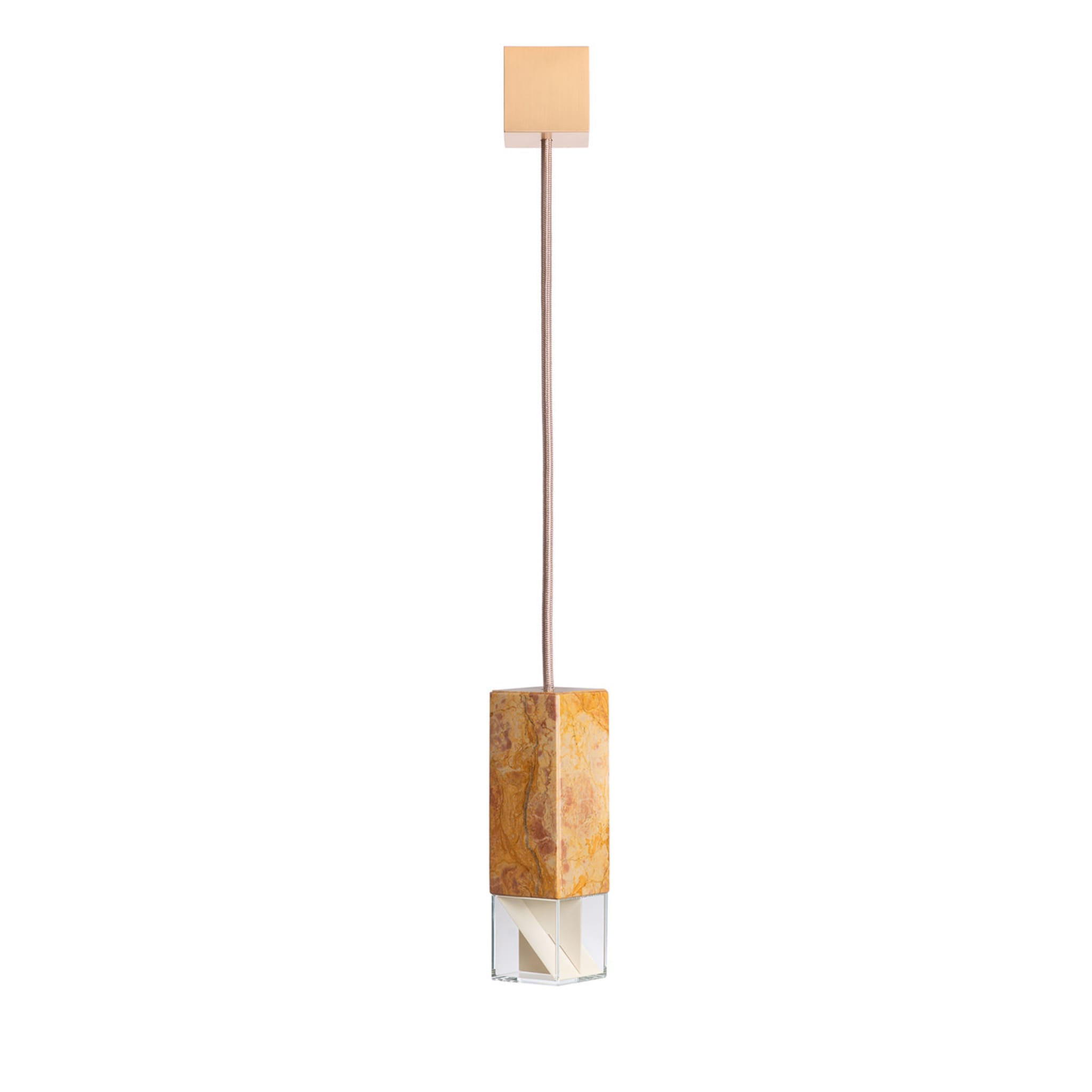 Lampe/Une lampe pendante en marbre jaune - Vue principale
