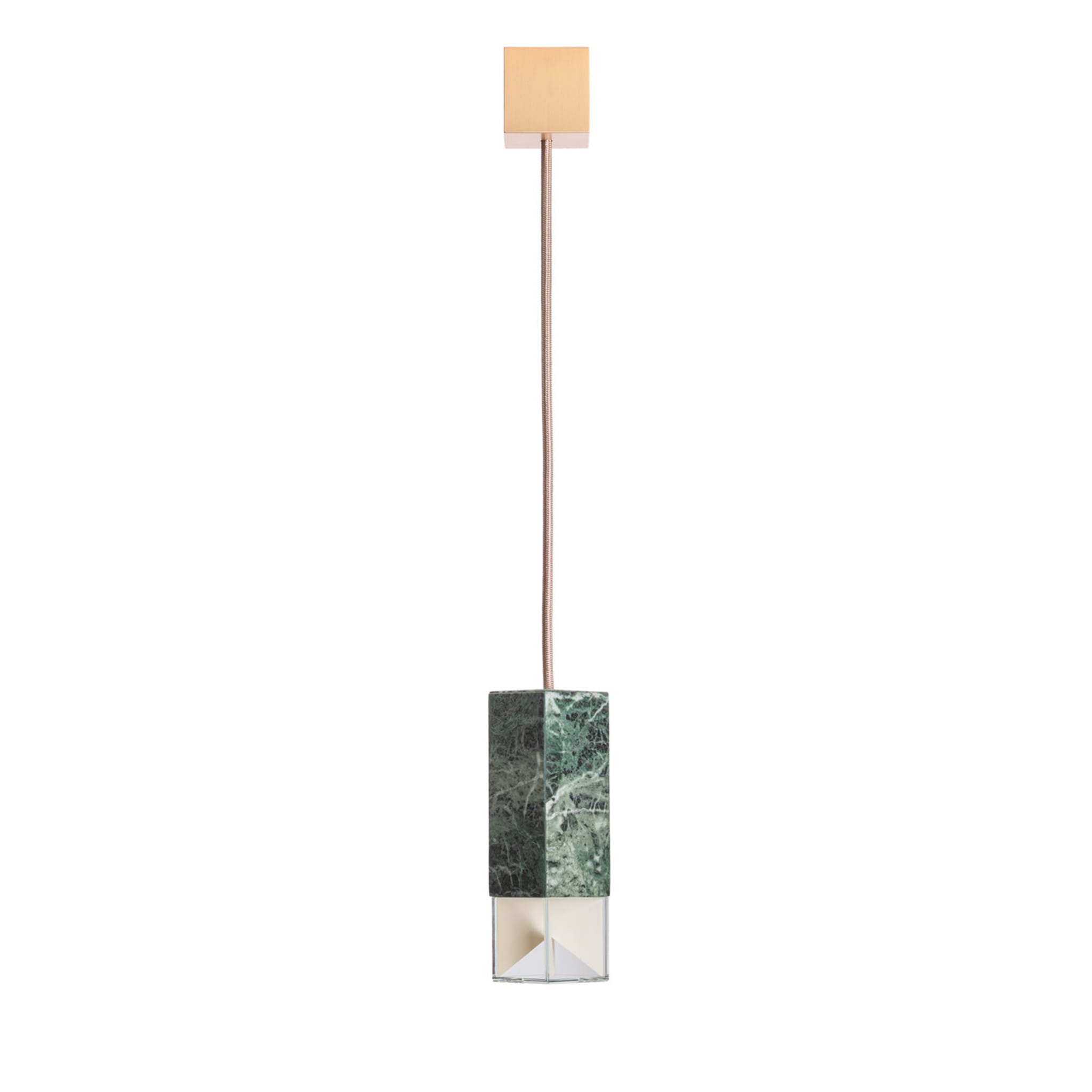 Lampada/una lampada a sospensione in marmo verde - Vista principale