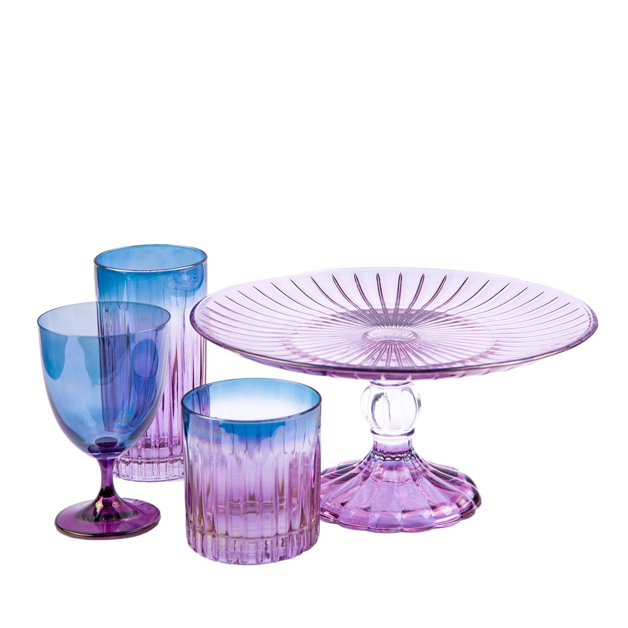 Fleury Set of 2 Purple-To-Blue Water Goblets - Alternative view 2