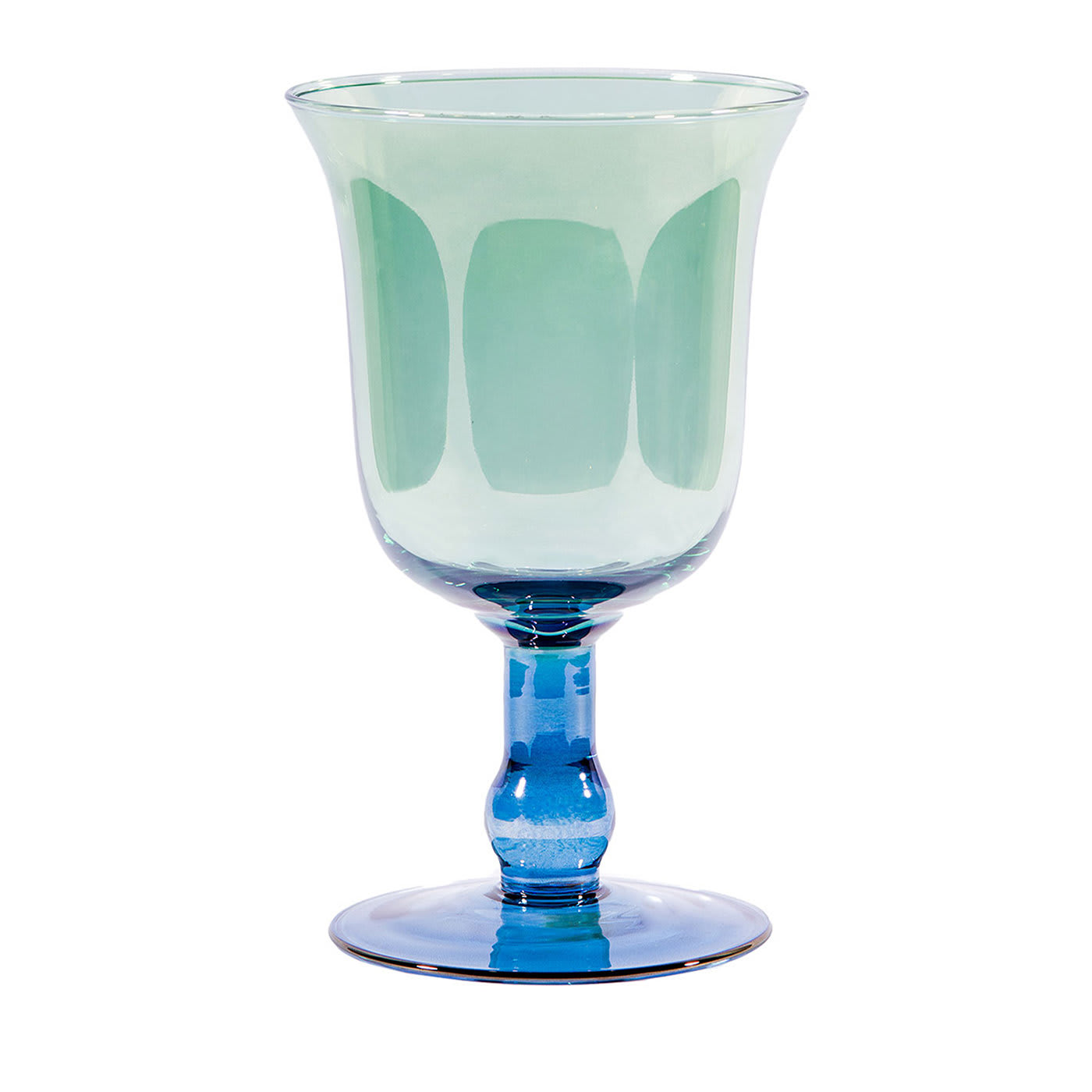 Large Blue-To-Green Goblet Vase - Luisa Beccaria