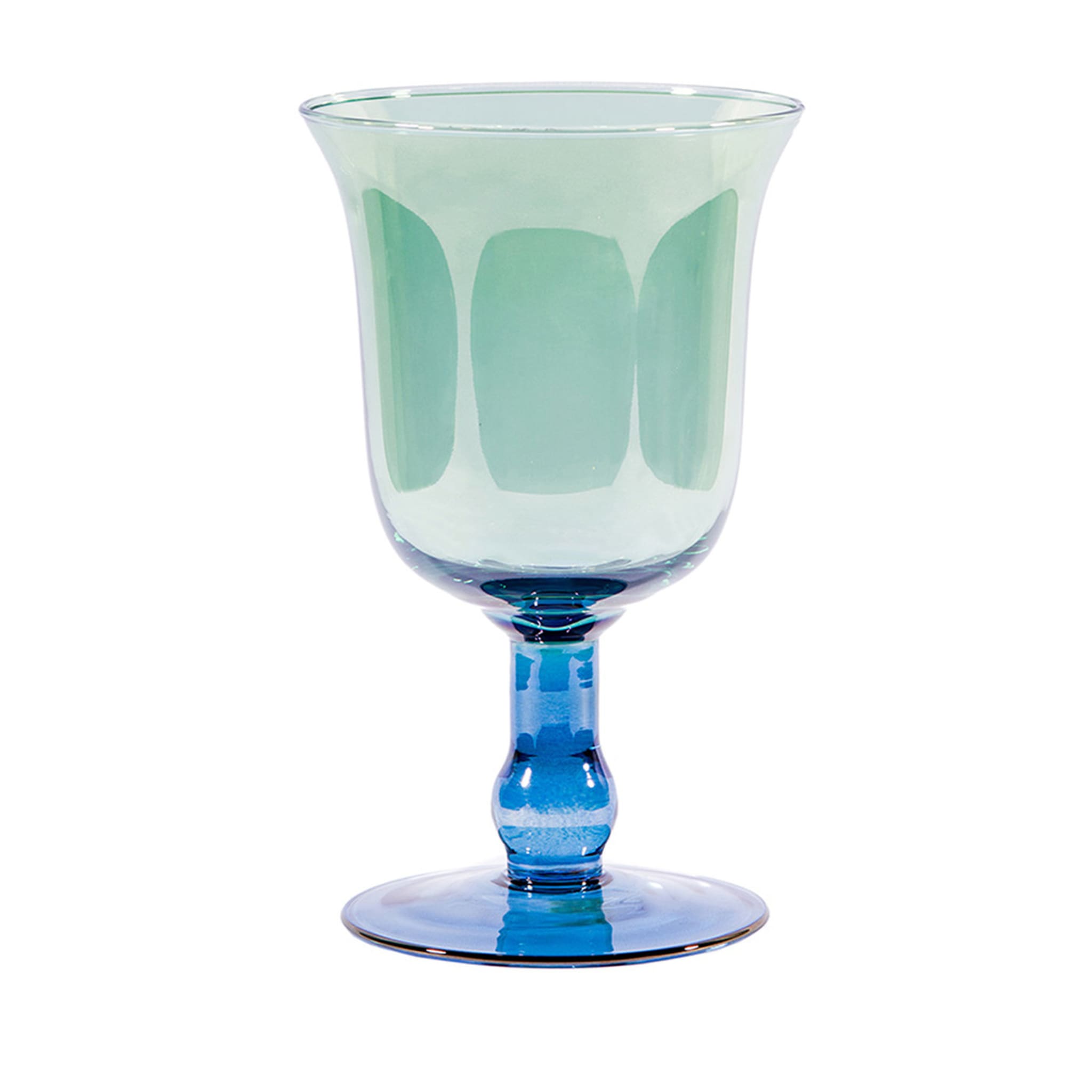Medium Blue-To-Green Goblet Vase - Main view