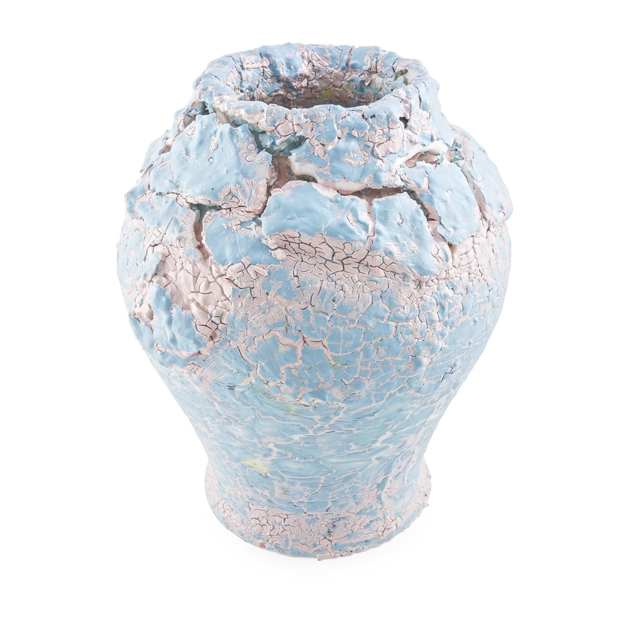 Vaso grande blu screpolato - Vista principale
