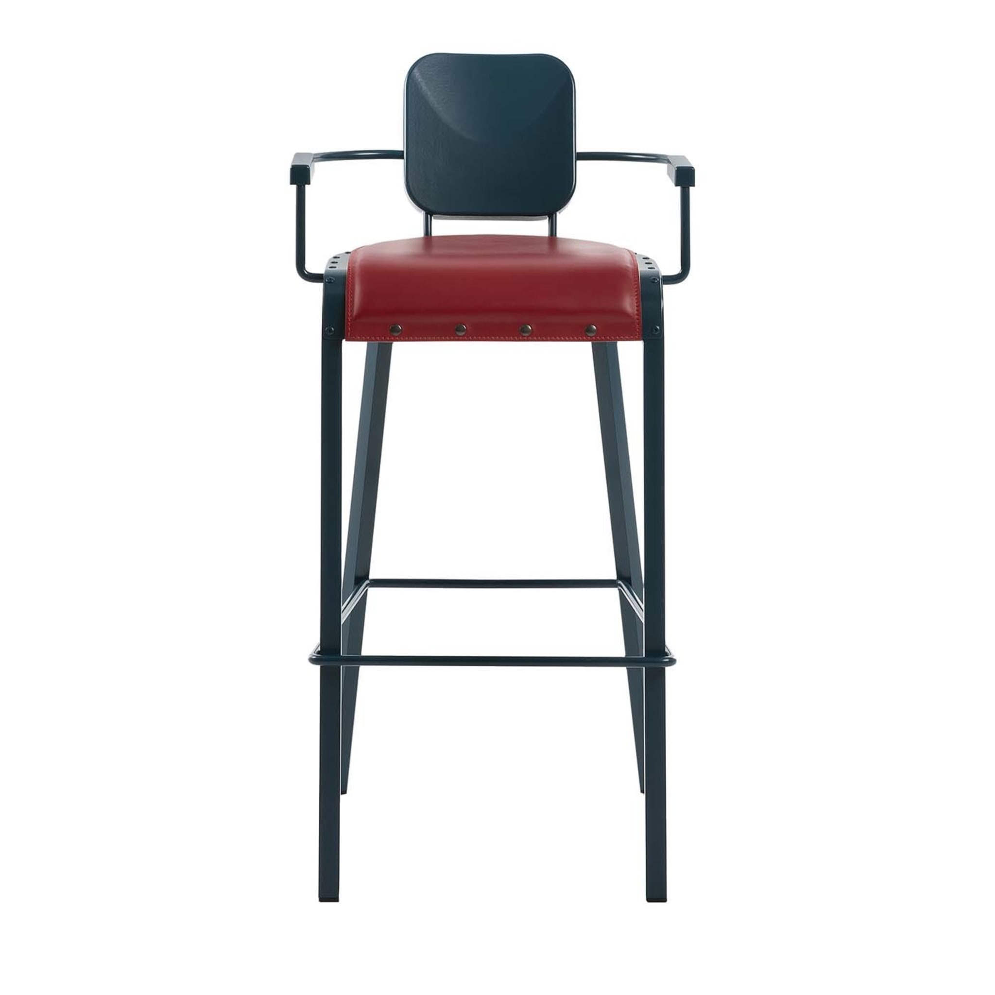 Rock Stool with Leather Seat by Marc Sadler - Main view