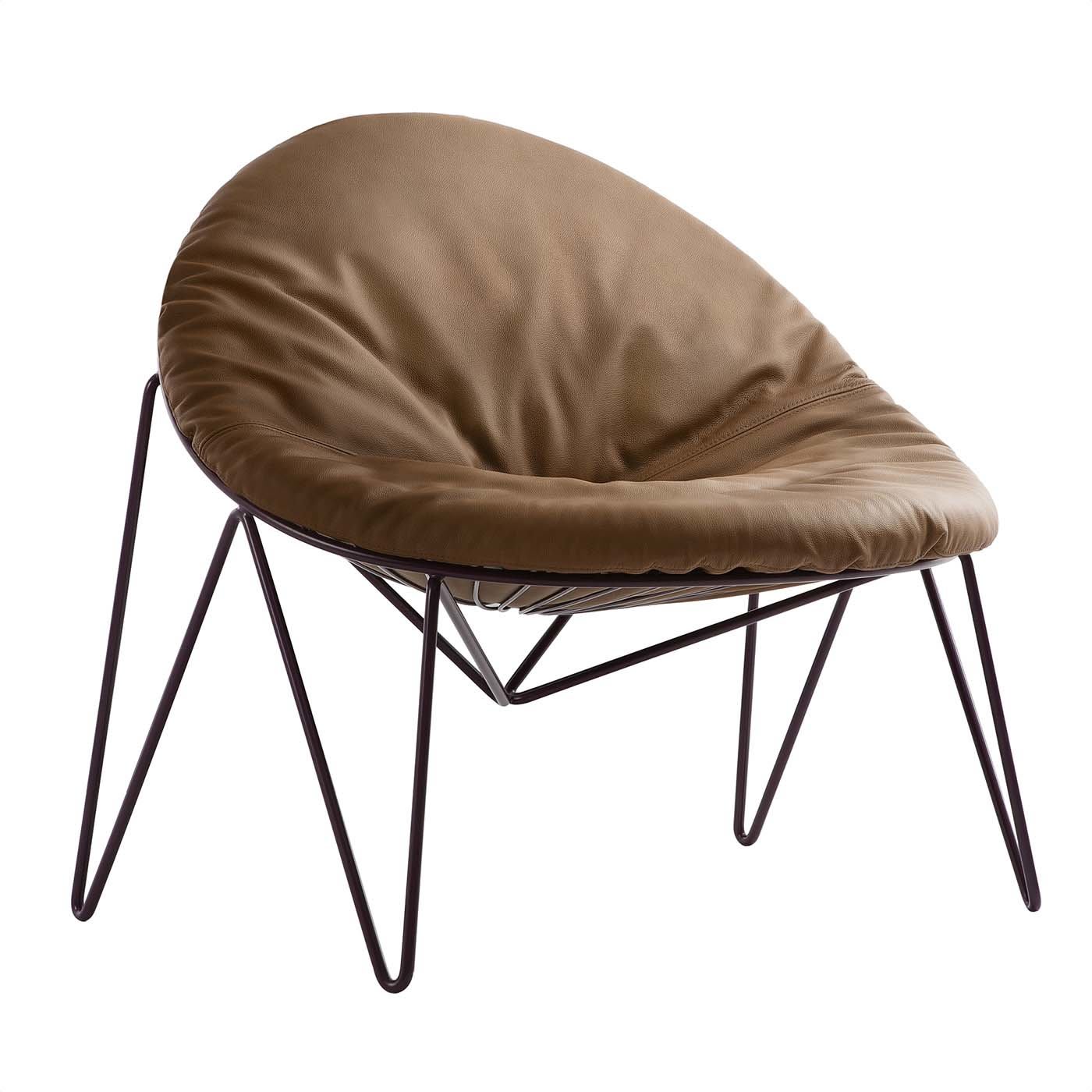 Sen-Su Lounge Armchair with Leather Cushion - Da A