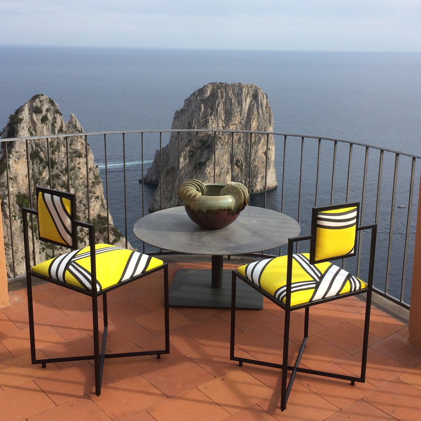 Capri Tria Giallo Iron Chair - Francesco Della Femina