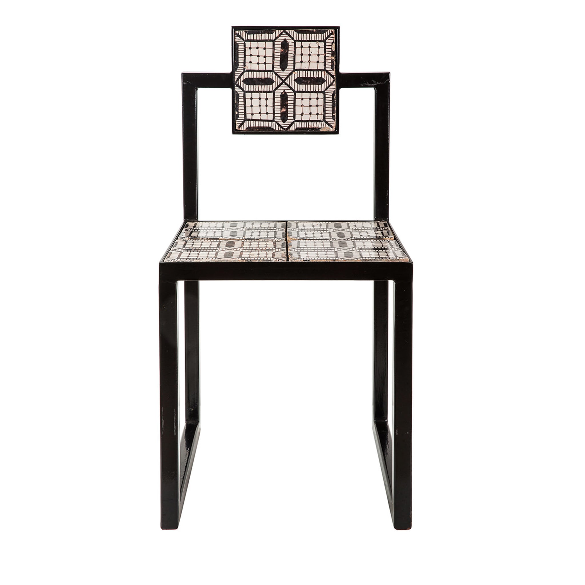 Tiles Outdoor Square Iron Chair - Vue principale