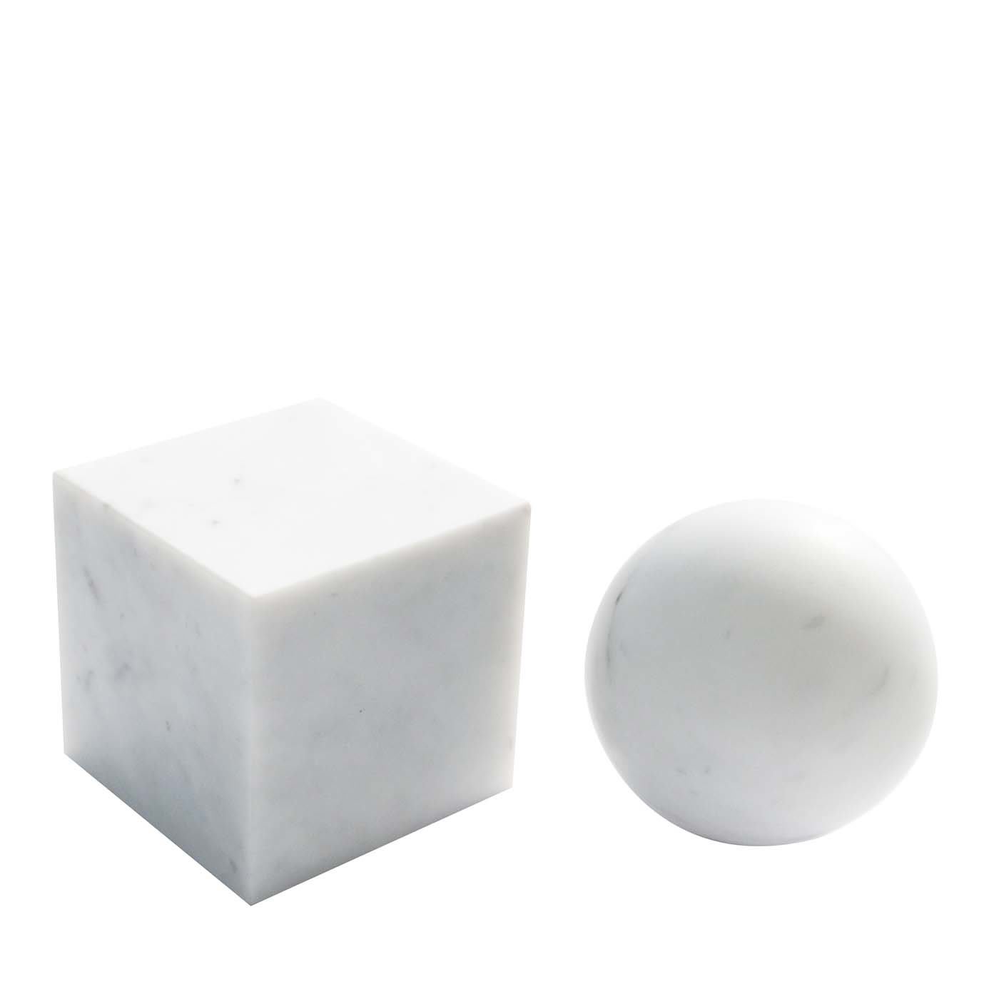 Set of Decorative Objects Paper Weights in White Carrara Marble - FiammettaV Home Collection